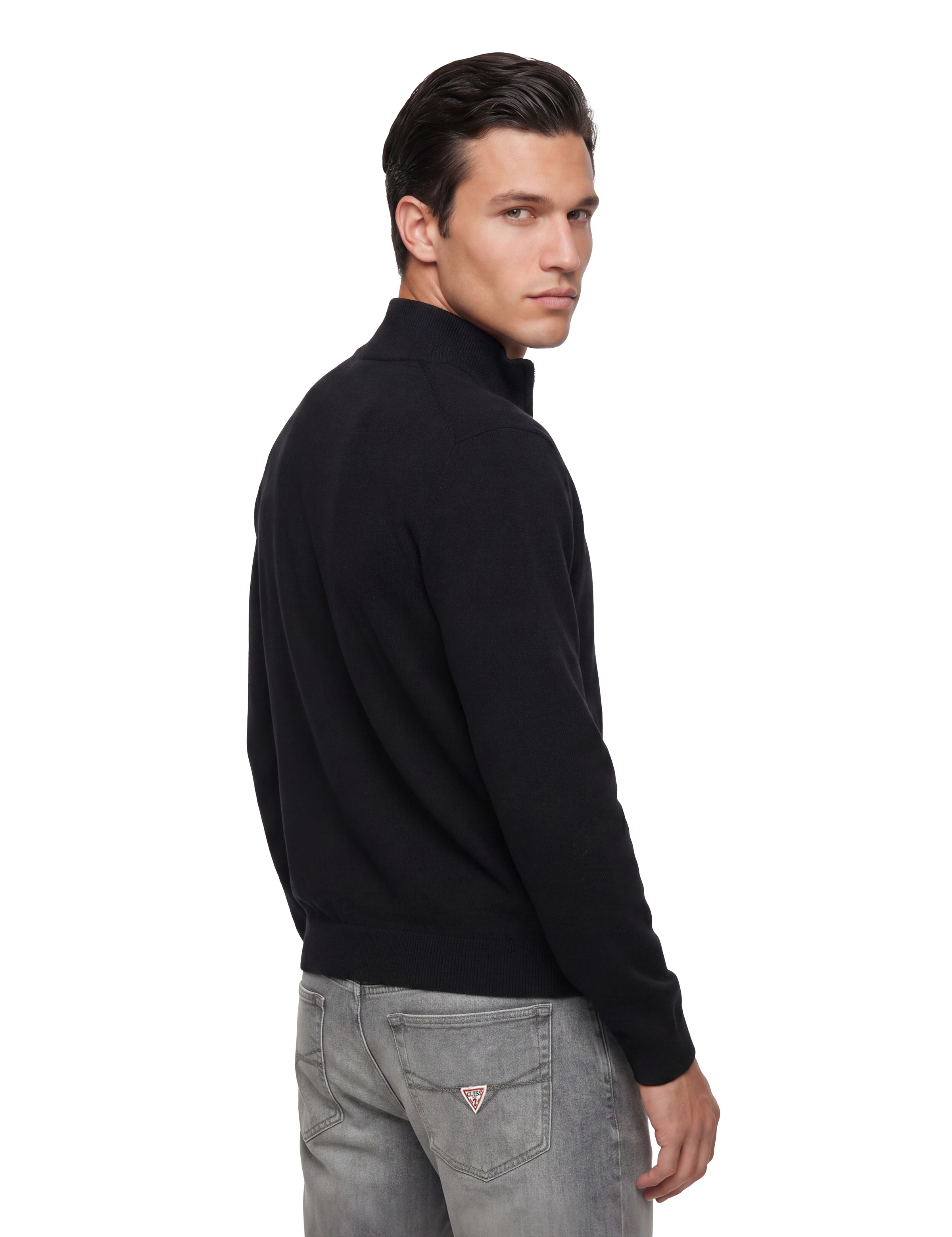 Guess Veste en tricot »MAGNUS« Stehkragen, Regular Fit, Eingrifftaschen