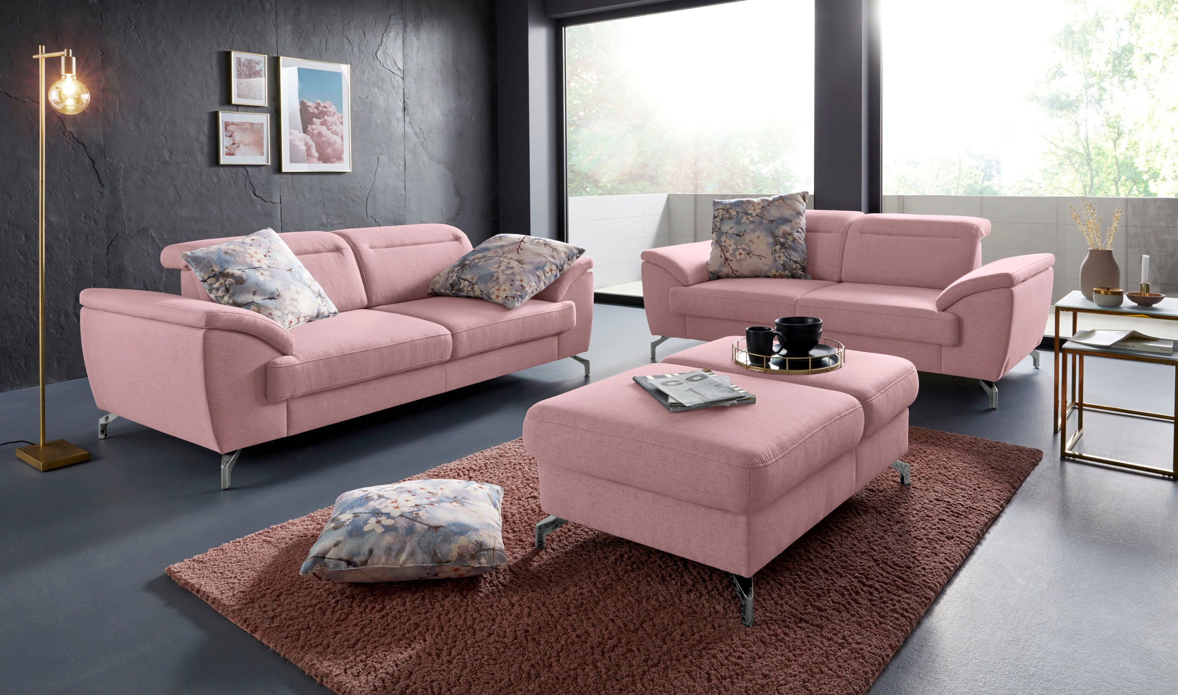 sit&more Hocker »Percy«, Fusshöhe 12 cm, mit Klappfunktion, wahlweise in 2 Fussfarben