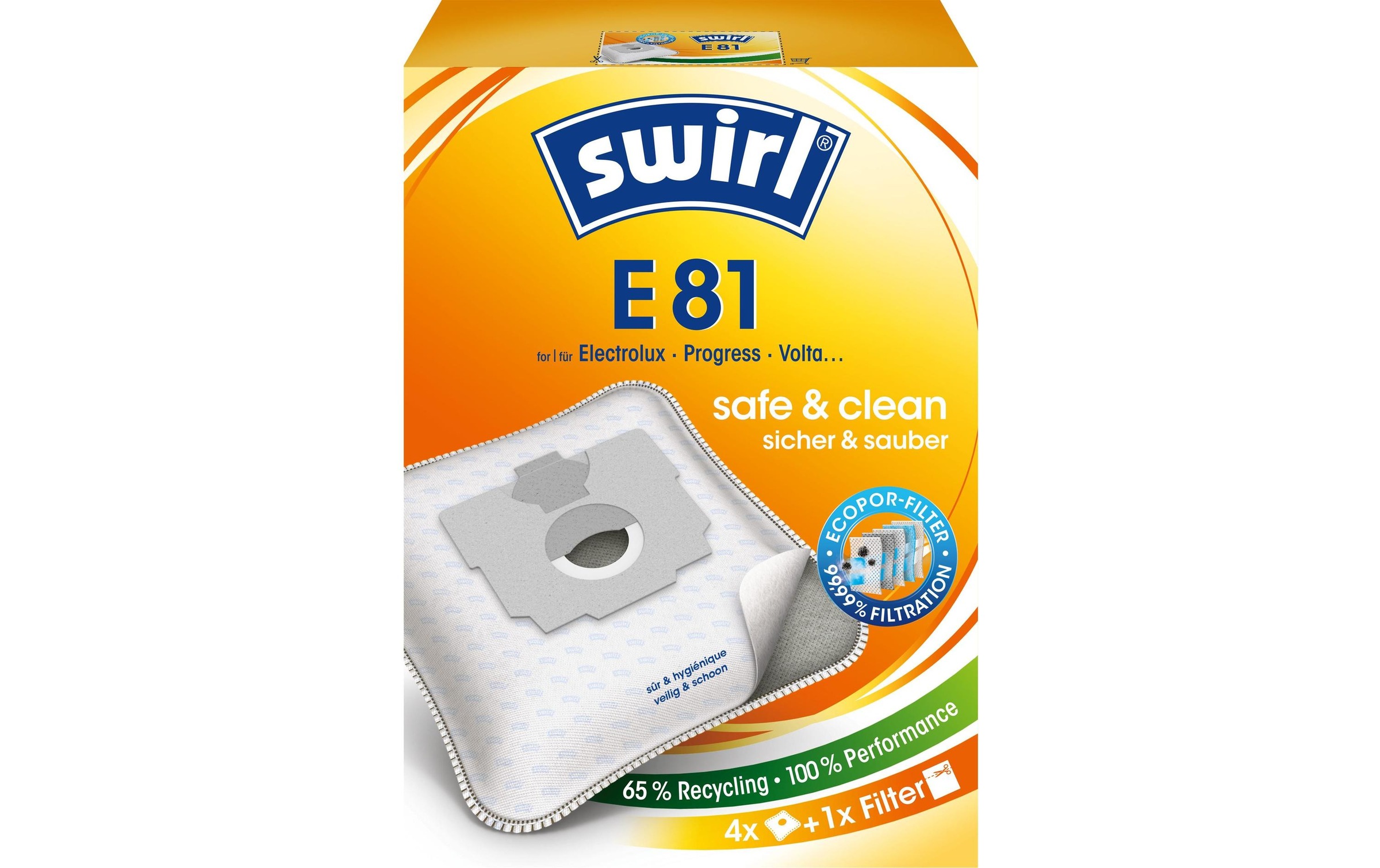 Swirl Staubsaugerbeutel »E 84 4 Stück«, (4 St.)