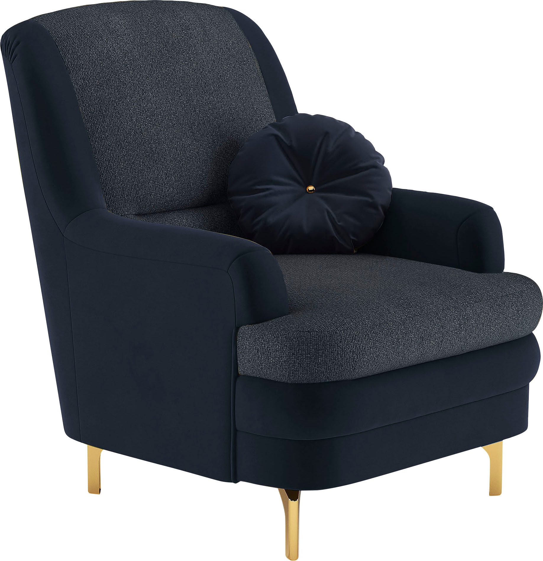 sit&more Sessel »Orient«, inkl. 1 Zierkissen mit Strass-Stein, goldfarbenfabene Metallfüsse