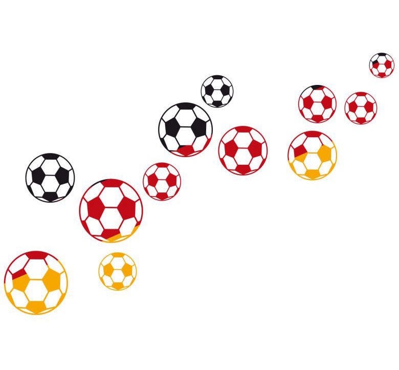 Image of Wall-Art Wandtattoo »Fussbälle schwarz rot goldfarben«, (1 St.) bei Ackermann Versand Schweiz