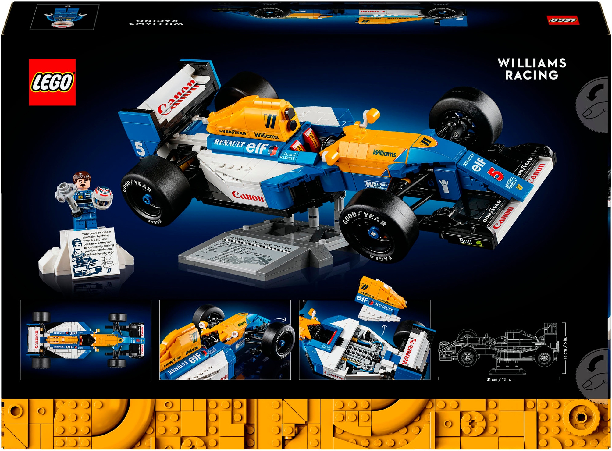 LEGO® Konstruktionsspielsteine »Williams Racing FW14B mit Nigel Mansell (10353), LEGO® Icons« Made in Europe