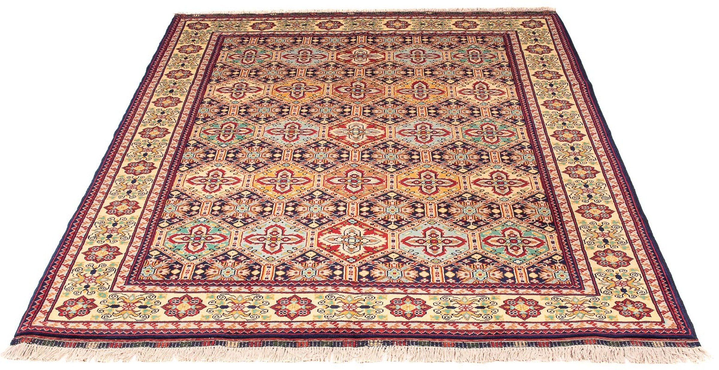 Image of morgenland Orientteppich »Afghan - 199 x 153 cm - mehrfarbig«, rechteckig, 7 mm Höhe, Wohnzimmer, Handgeknüpft, Einzelstück mit Zertifikat bei Ackermann Versand Schweiz