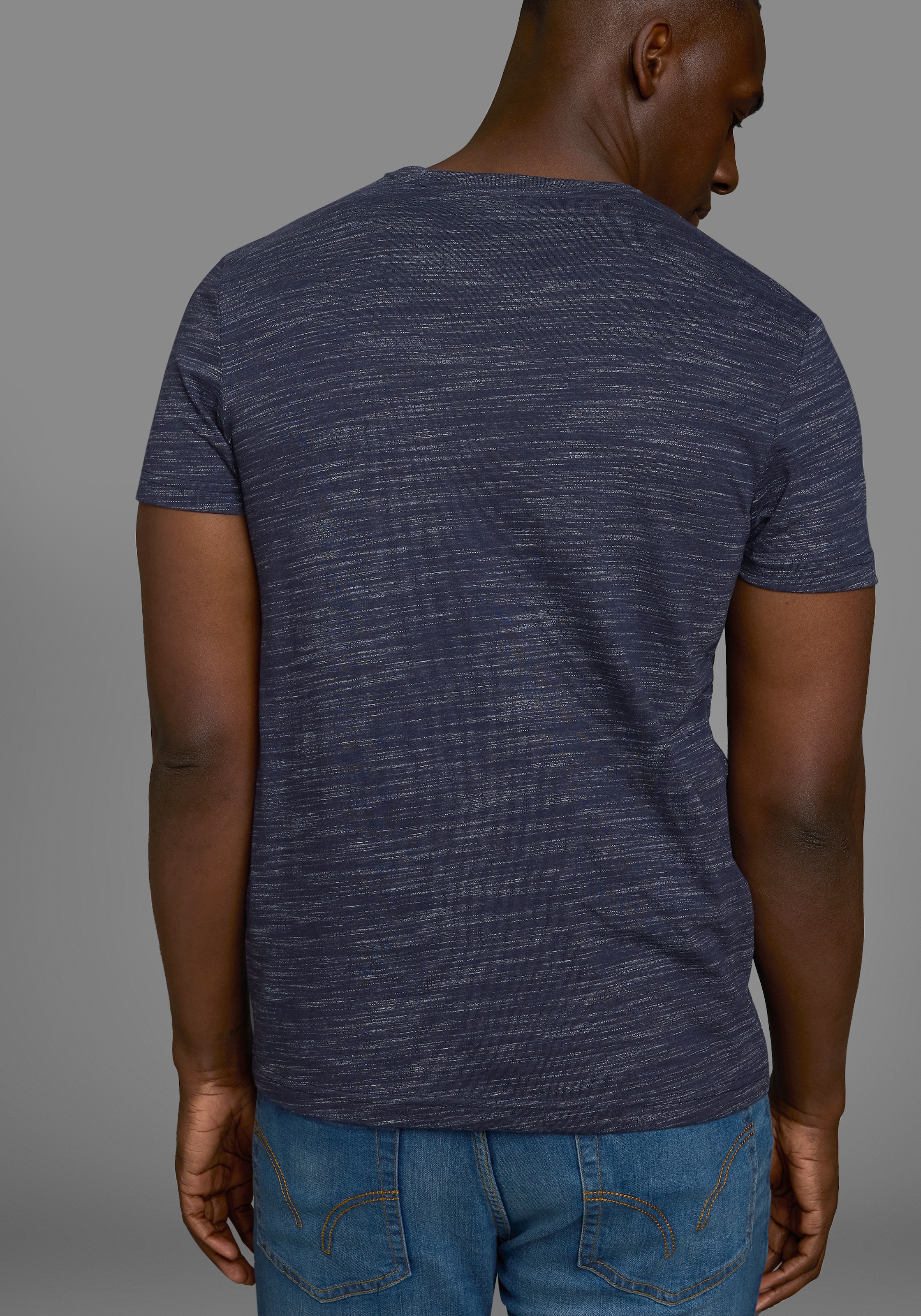 AJC T-Shirt, Kurzarm, Regular Fit, meliert, Rundhalsausschnitt
