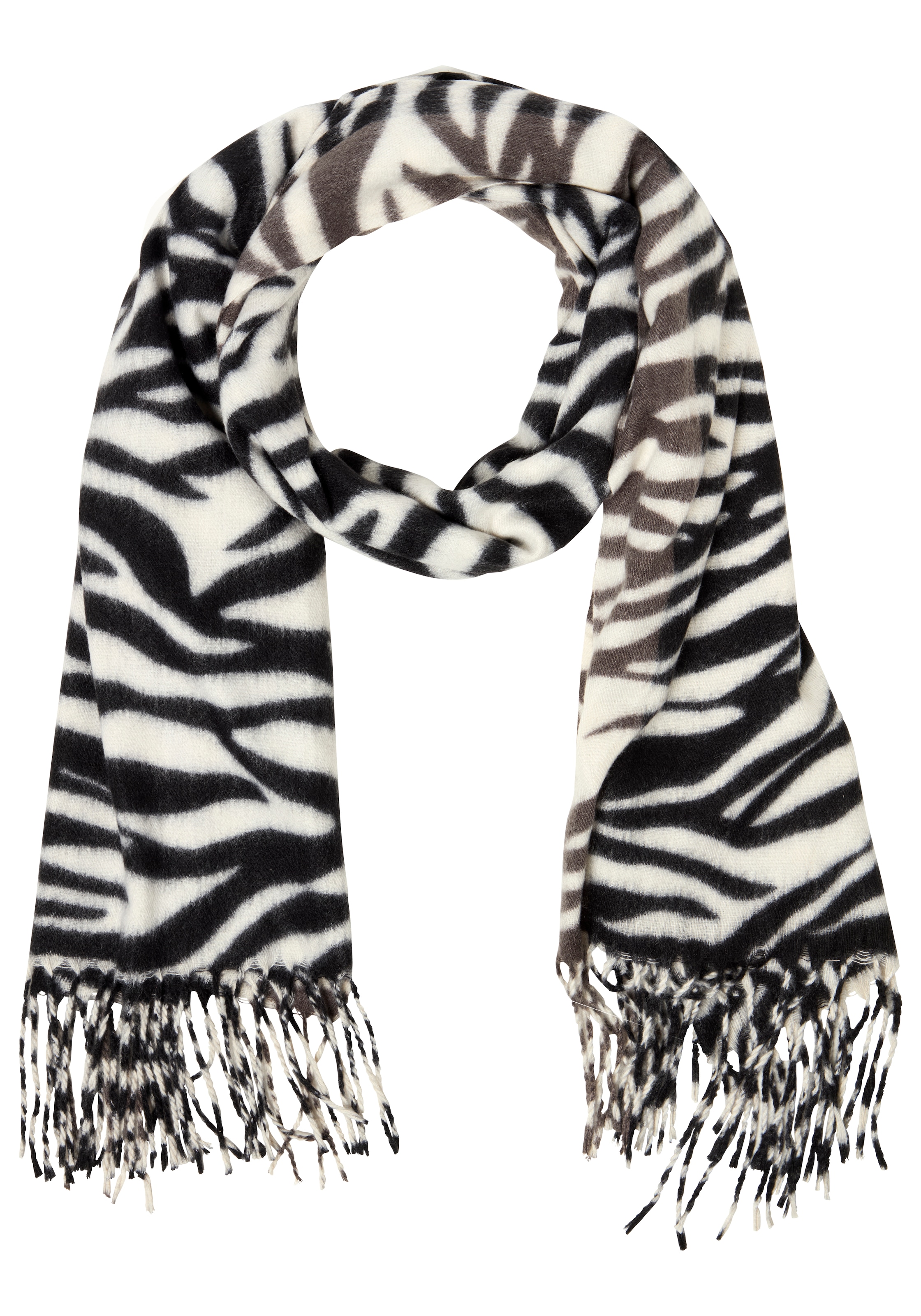 Laura Scott Écharpe avec motif animalier, structure tissée monoscouche