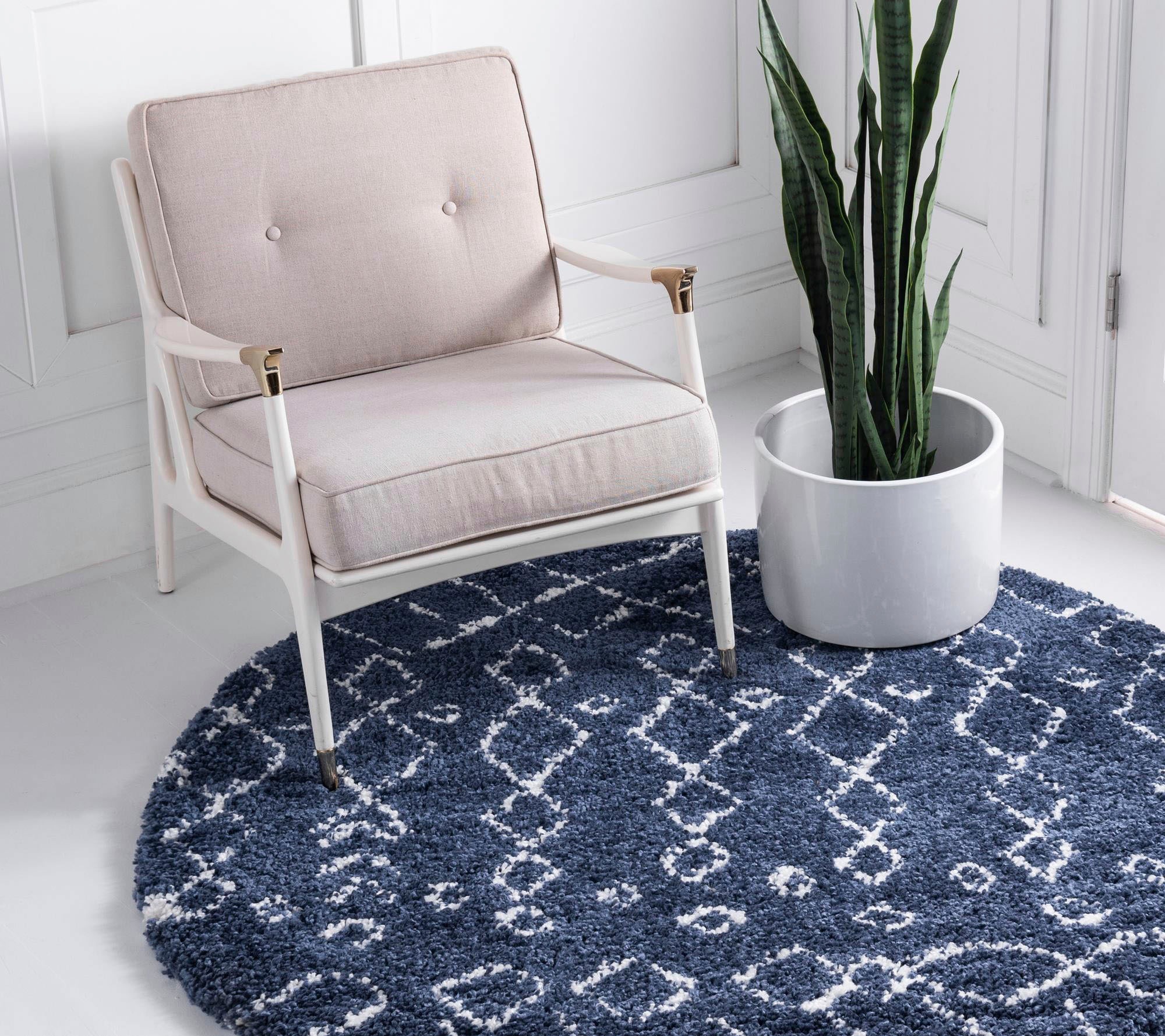 Myflair Möbel & Accessoires Hochflor-Teppich »Temara Shag, LAGERRÄUMUNG!« rund 51 mm Höhe gewebt, Scandi Design, ideal im Wohnzimmer & Schlafzimmer