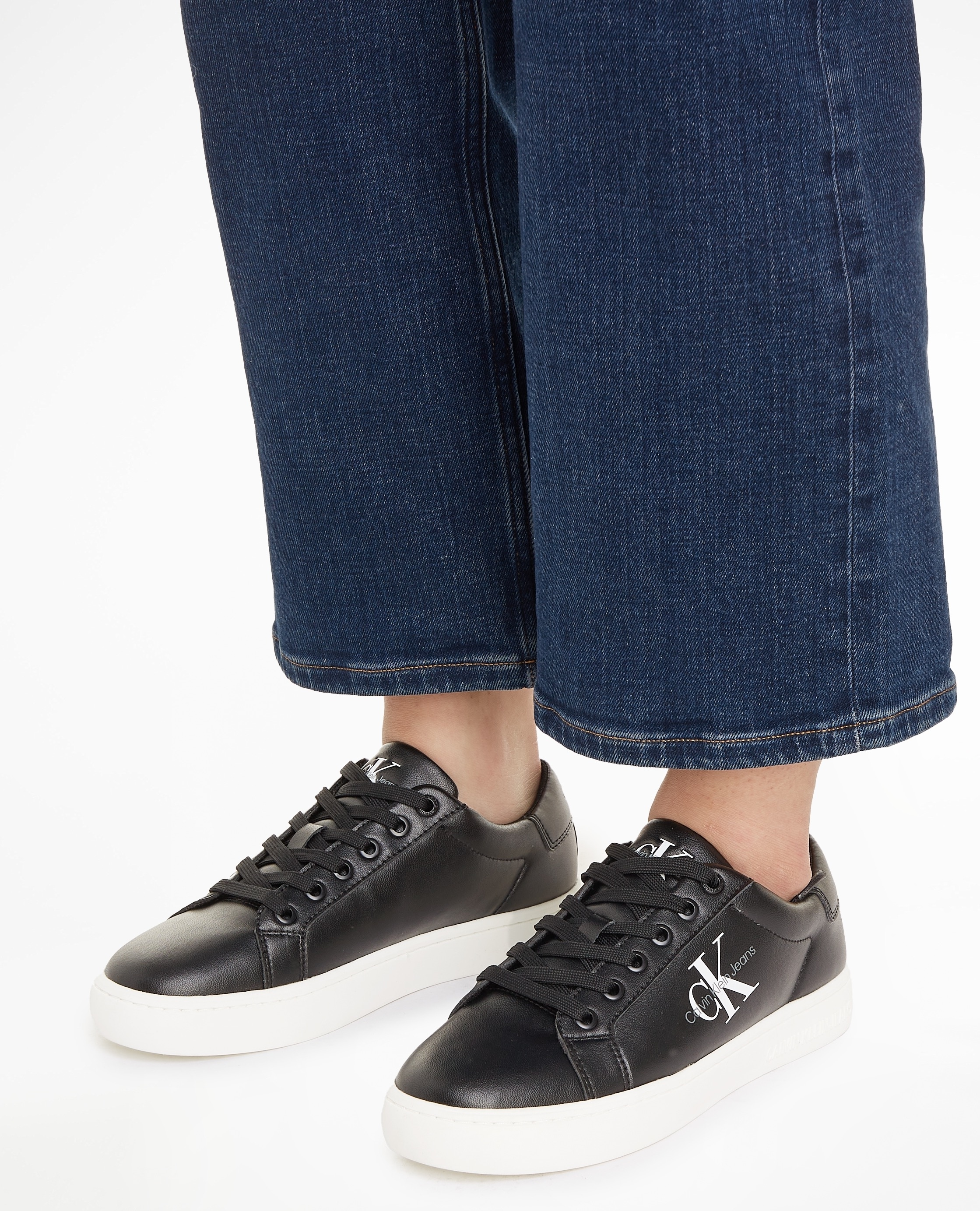 Calvin Klein Jeans Sneaker »CLASSIC CUPSOLE LACEUP LTH WN«, mit seitlichem Logoschriftzug, Freizeitschuh, Halbschuh, Schnürschuh