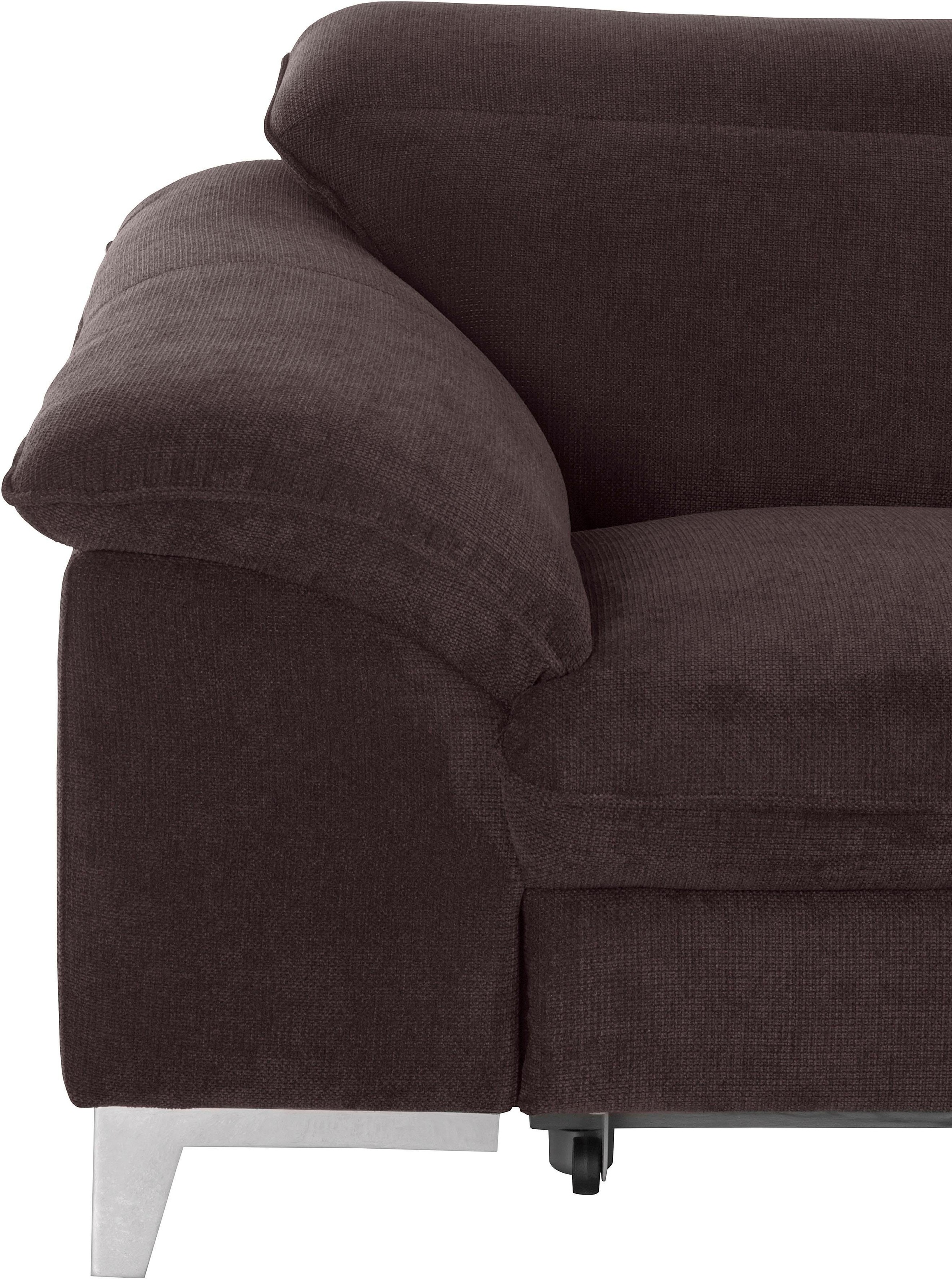 COTTA Polstergarnitur »Teresa L-Form« Set,  Set bestehend aus: Ecksofa mit Kopfteilverstellung & Hocker