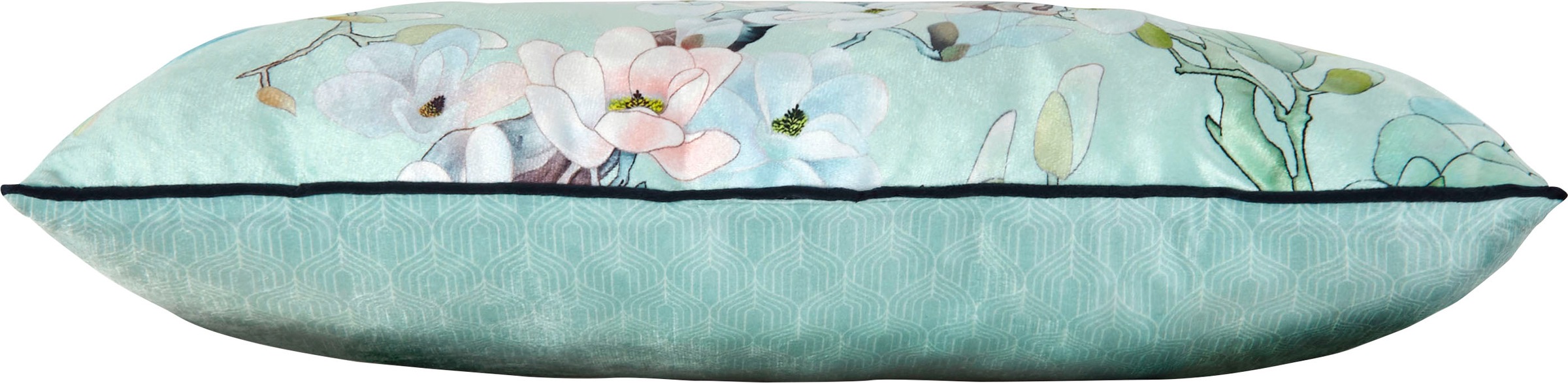 Descanso Dekokissen »Shi«, Mit Füllung, 1 Stück, Mit Biese, 30x60, Wendeoptik, Weich, Blumen Grün