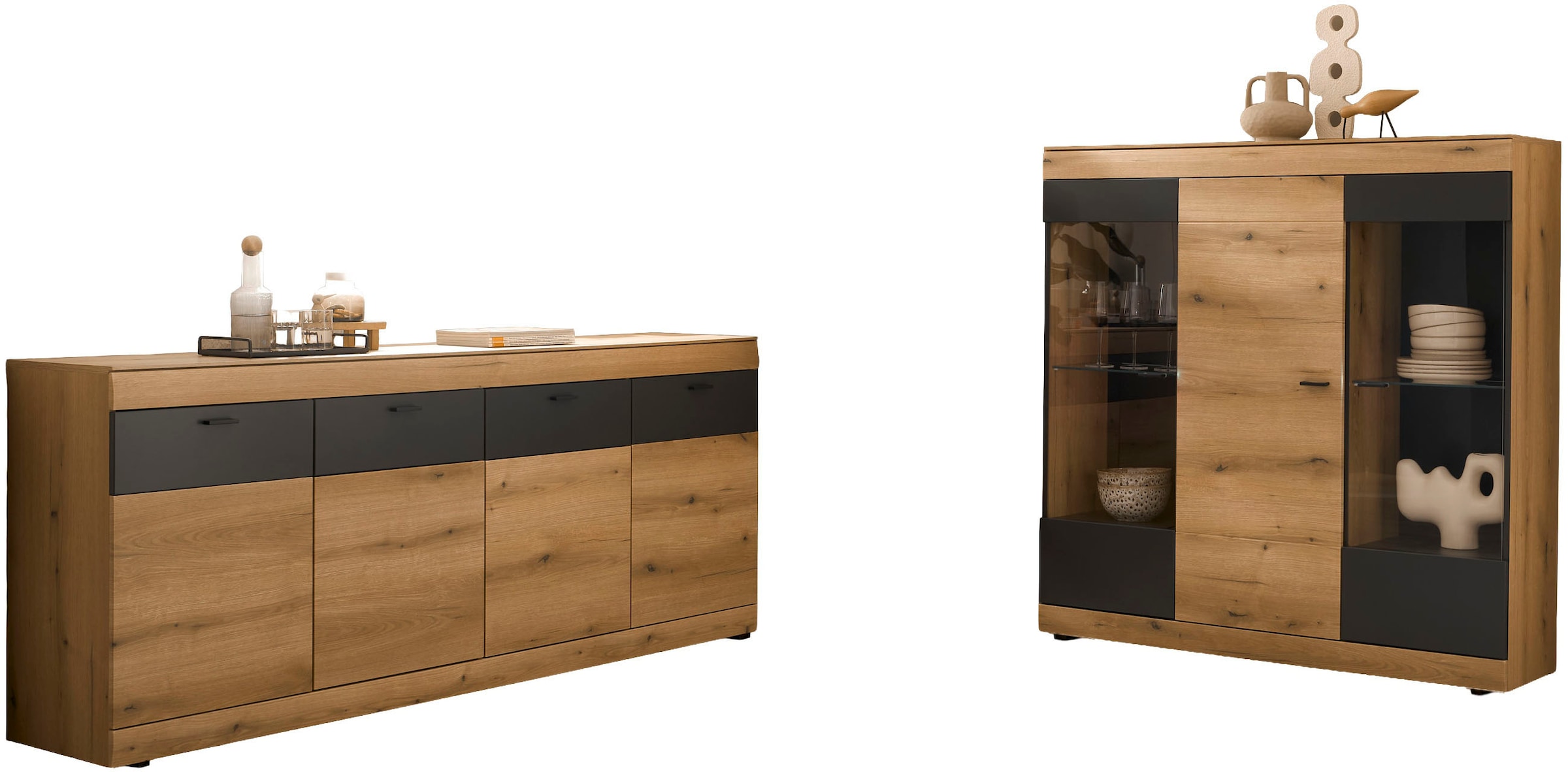 Image of Home affaire Wohnwand "Soleto, zeitlose Anbauwand, Komplettset im modernen Stil" Komplett-Set, 2 Stk. tlg.