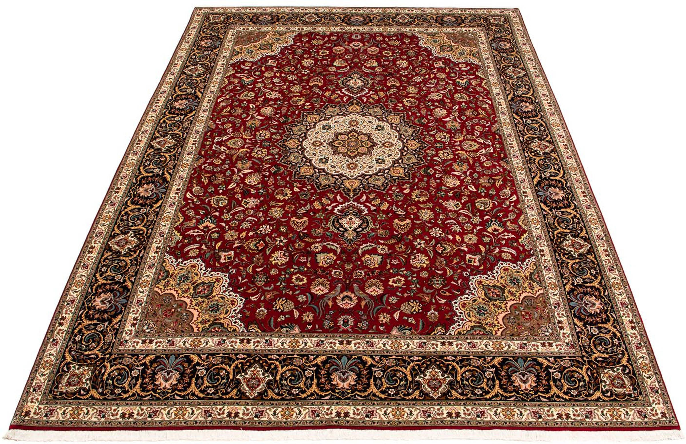 Image of morgenland Orientteppich »Perser - Täbriz - Royal - 411 x 304 cm - dunkelrot«, rechteckig, 7 mm Höhe, Wohnzimmer, Handgeknüpft, Einzelstück mit Zertifikat bei Ackermann Versand Schweiz