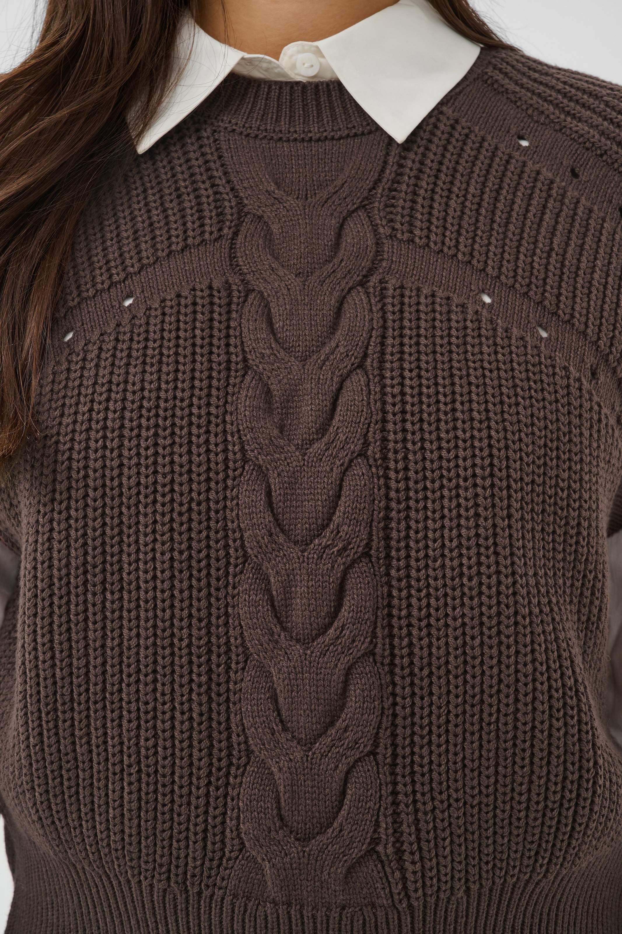 Saint Tropez Pull-over »TruneSZ Vest« Mélange de coton, coupe ample
