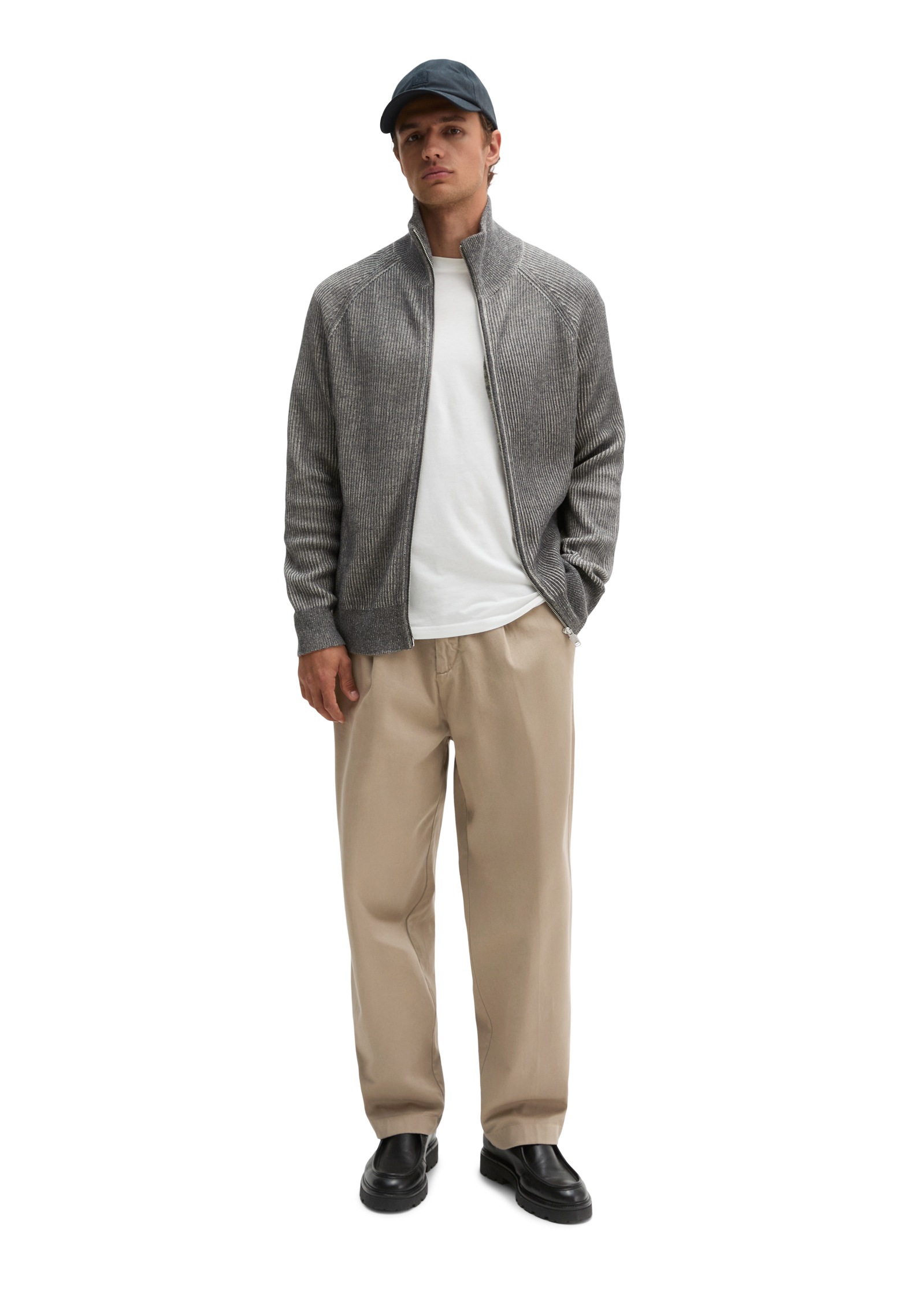 Marc O'Polo Veste en tricot regular aus Bio-Baumwoll-Schurwoll-Mix
