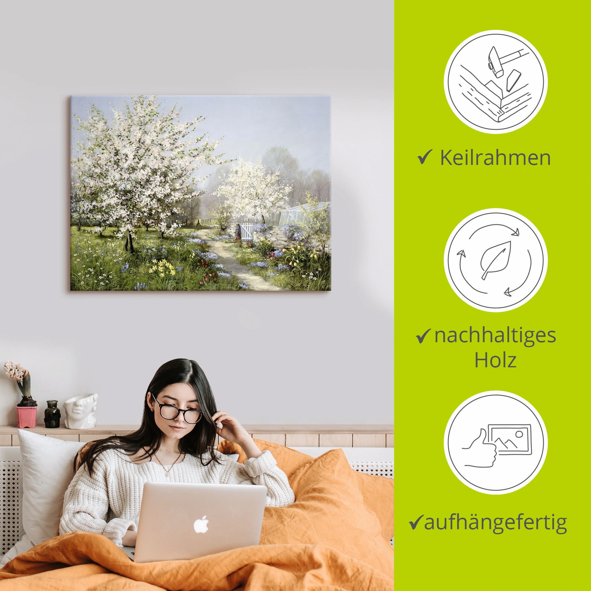 Artland Wandbild »Frühlingsblüten«, Wiesen & Bäume, (1 St.), als Leinwandbild, Poster, Wandaufkleber in verschied. Grössen