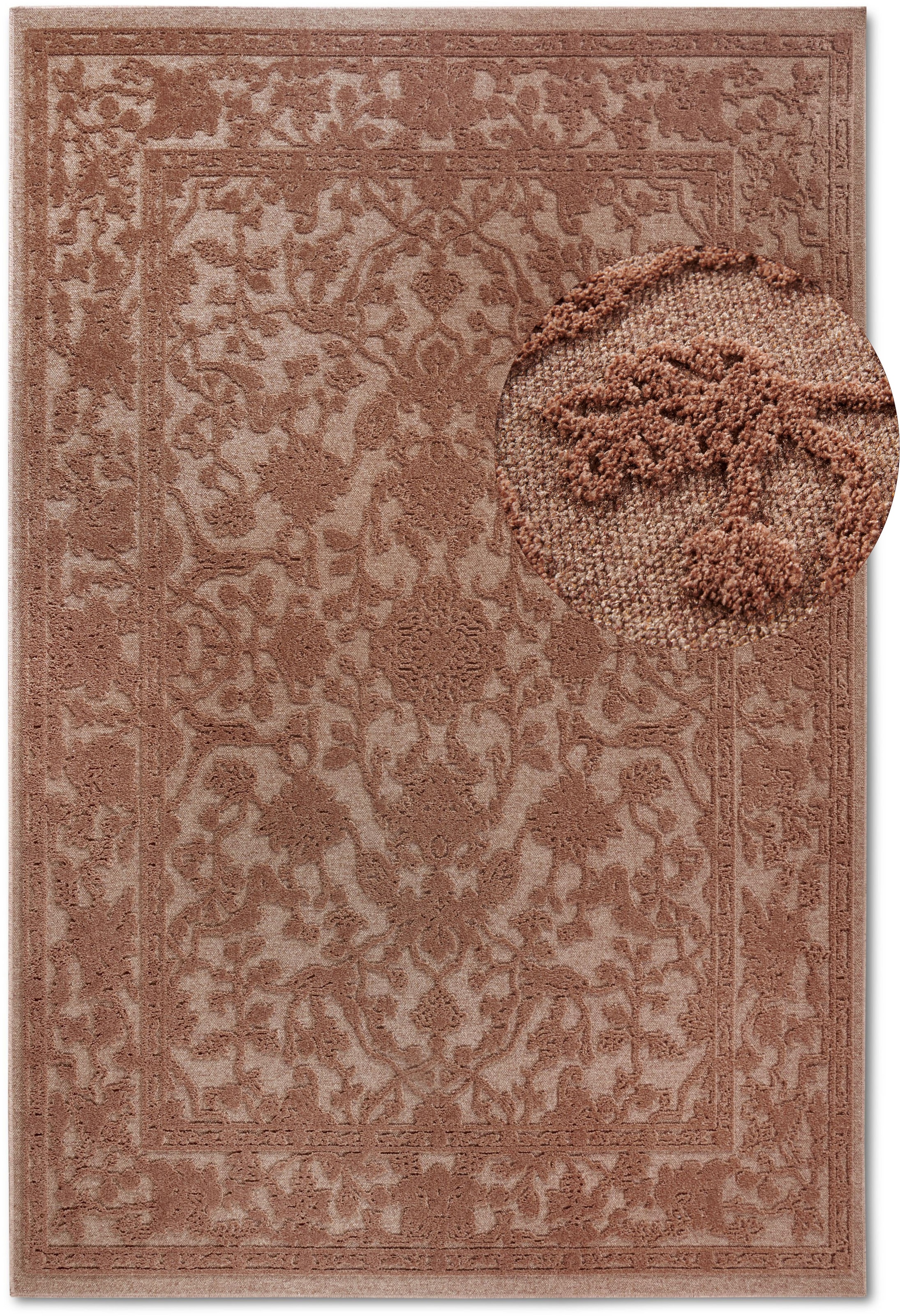Villeroy & Boch Teppich »Ambroise«, rechteckig, 5,5 mm Höhe, Wohnzimmer, Schlafzimmer, Modern, Hoch-Tief Effekt, Flur