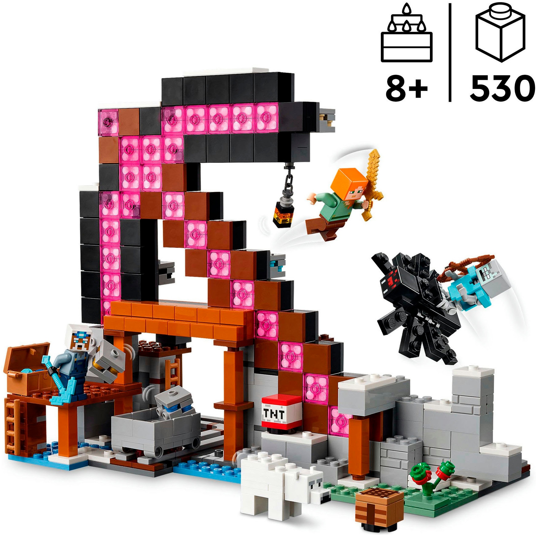 LEGO® Konstruktionsspielsteine »Die Spitzhackenmine (21277), LEGO Minecraft« Made in Europe