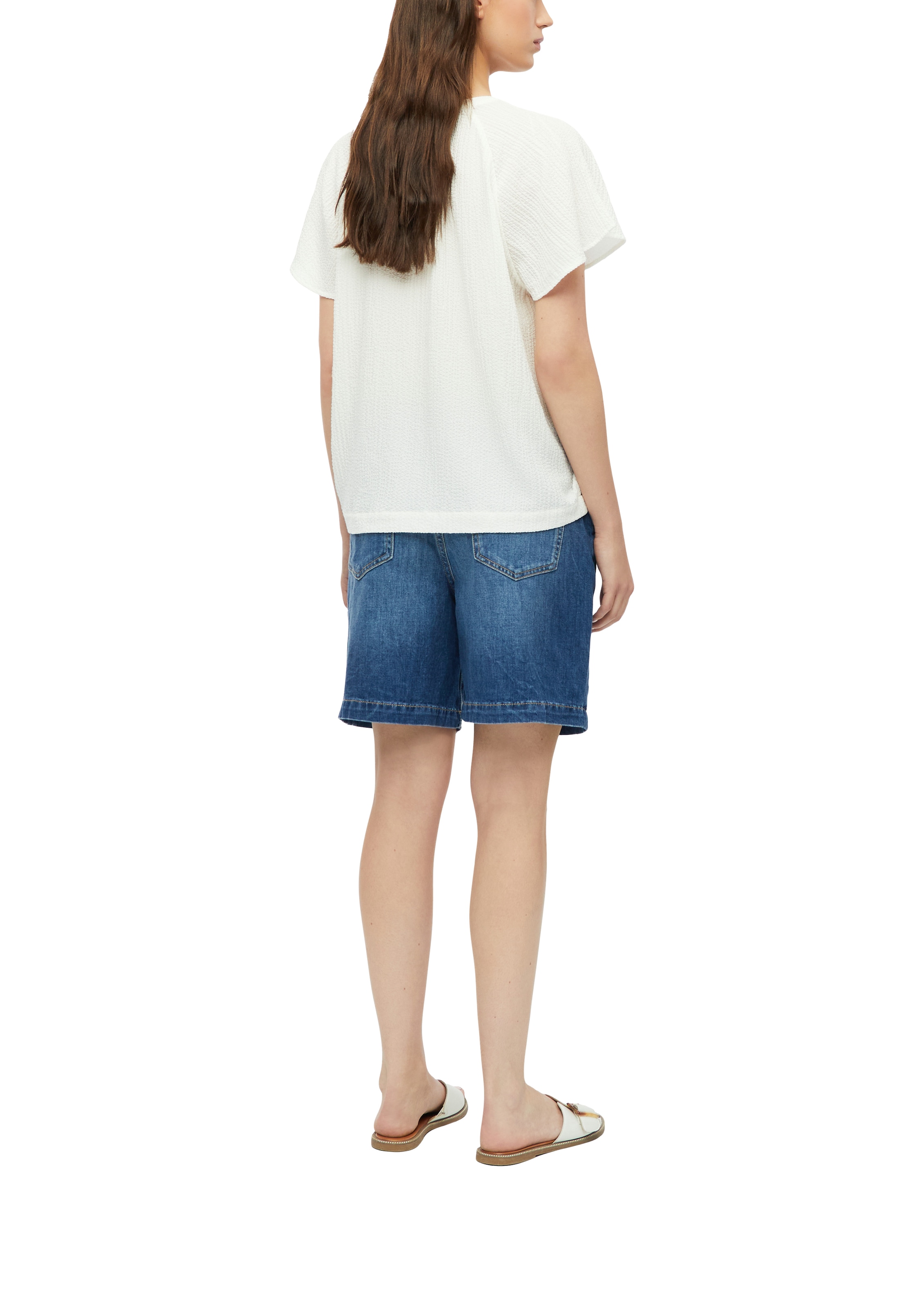 s.Oliver Blouse à manches courtes tunique d'été avec encolure fendue