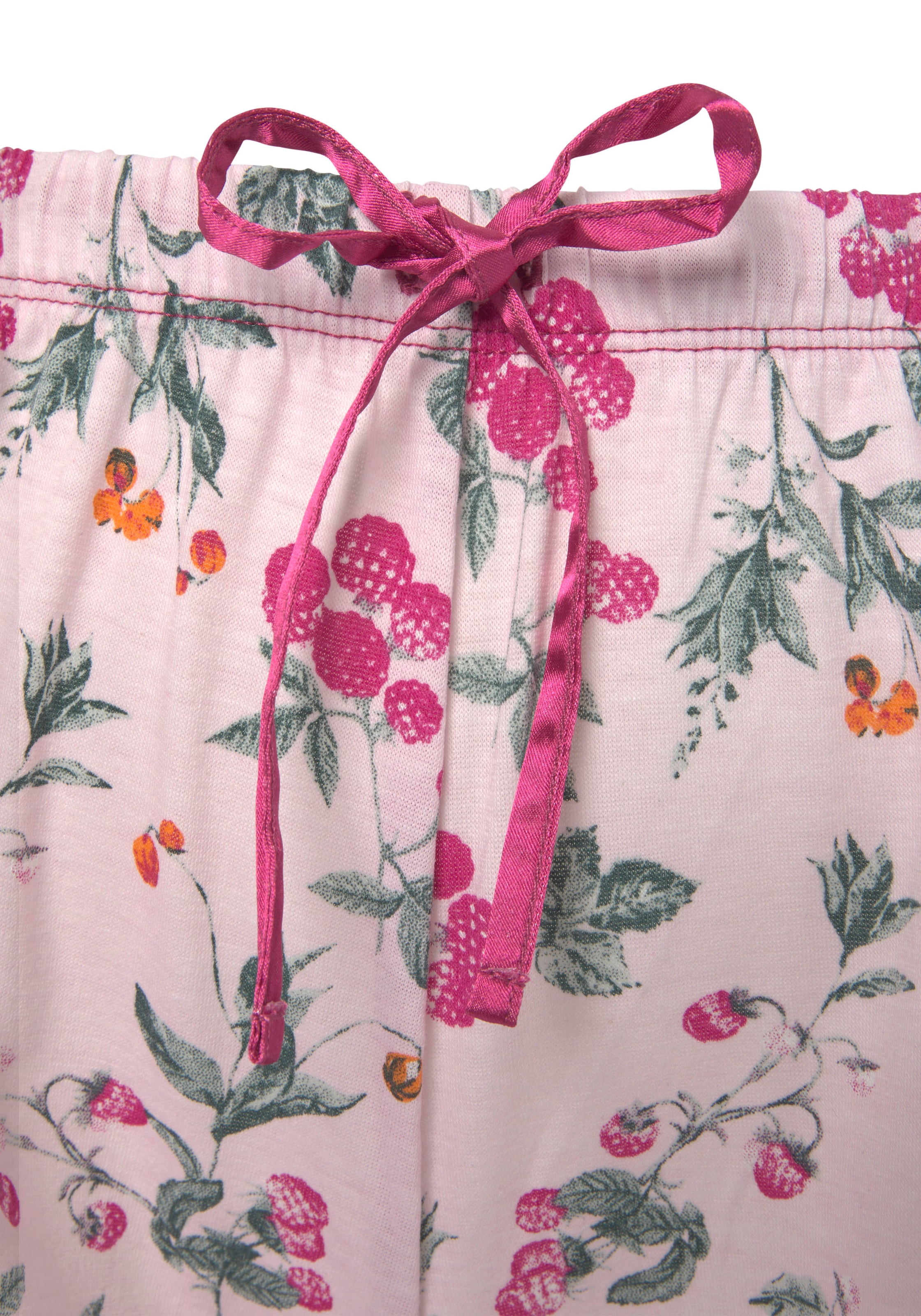 LASCANA Shorty, (2 tlg.), mit Früchte-Print und Satin-Details