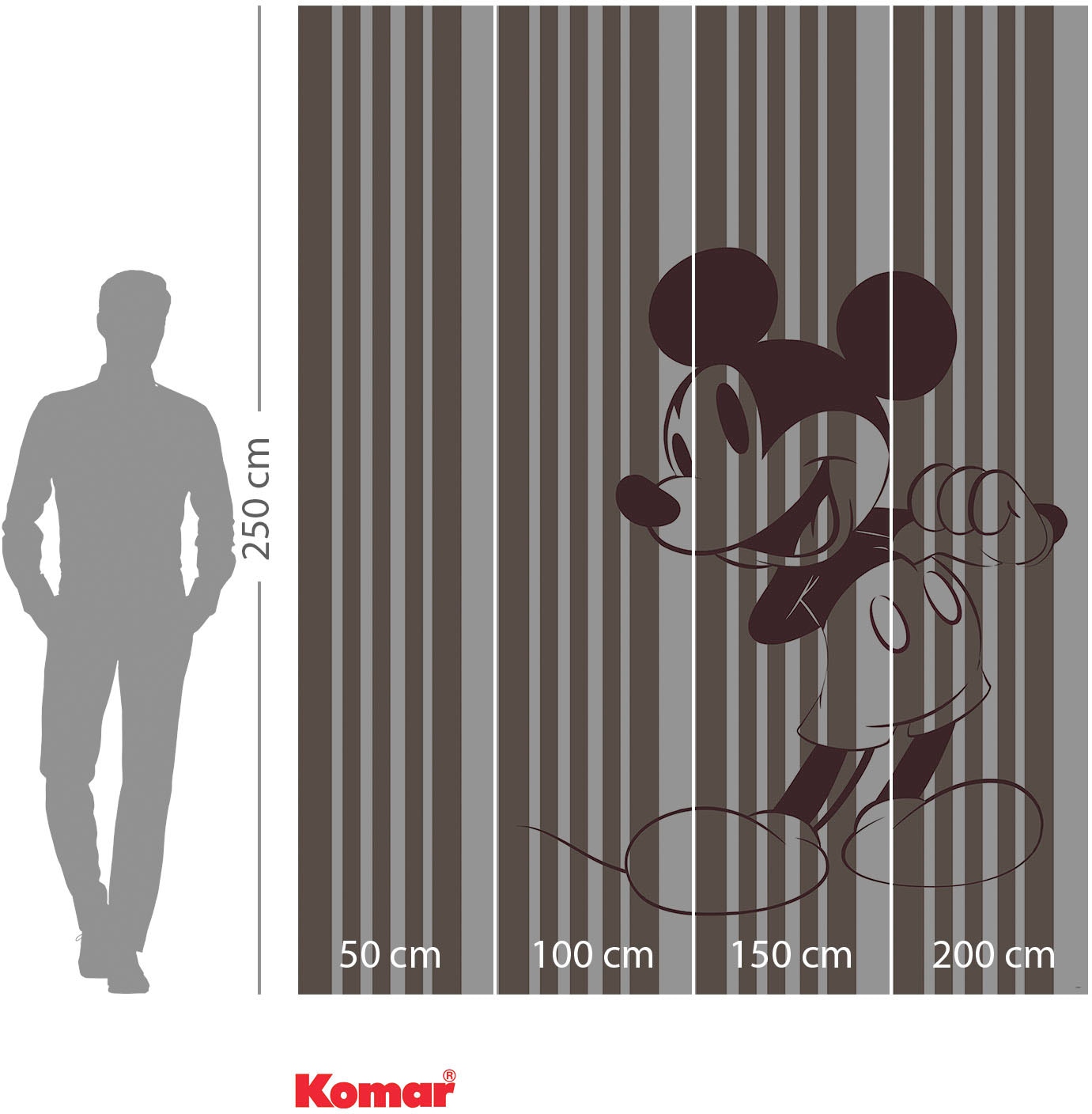 Komar Vliestapete »Digitaldruck Vlies -  Mickey Tone-on-Tone - Grösse 200 x 250 cm« bedruckt glatt Kinderzimmer