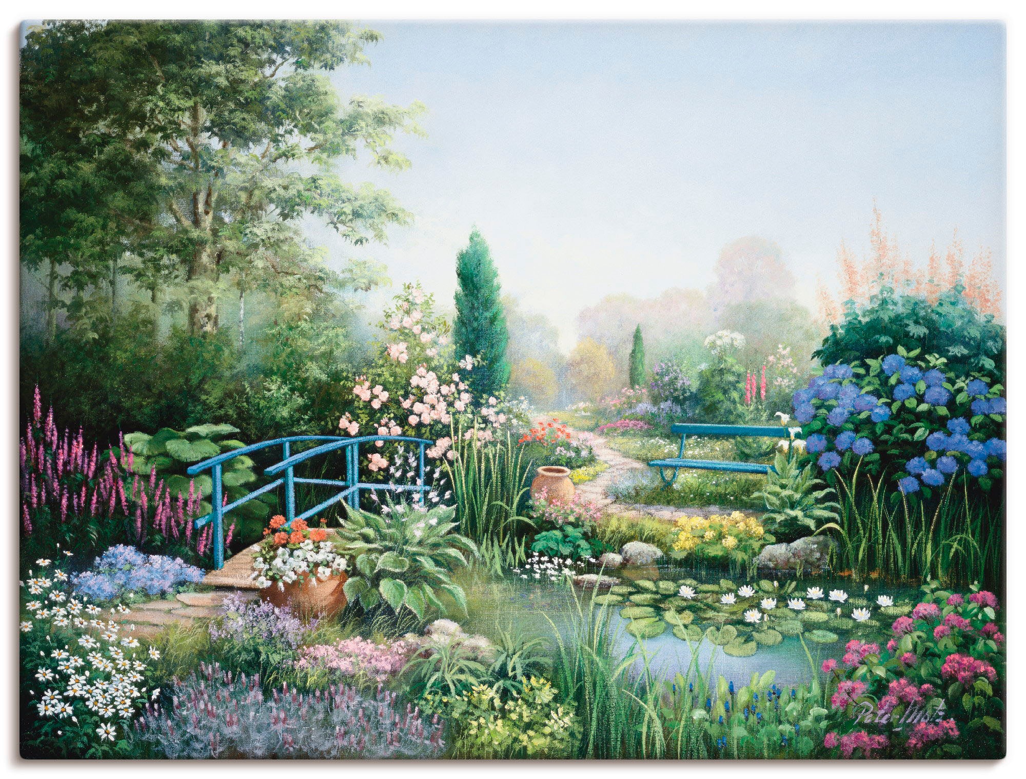 Image of Artland Wandbild »Brücke der Liebe«, Garten, (1 St.), in vielen Grössen & Produktarten -Leinwandbild, Poster, Wandaufkleber / Wandtattoo auch für Badezimmer geeignet bei Ackermann Versand Schweiz