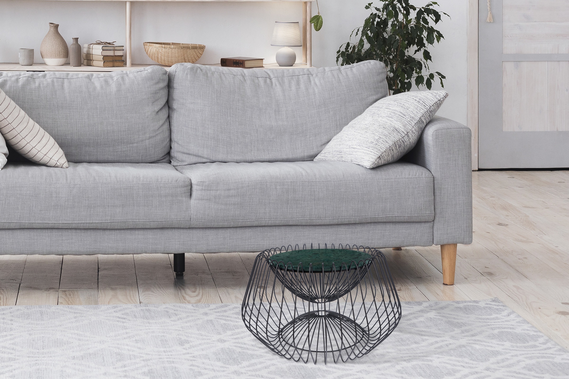 Kayoom Beistelltisch »Malibu 325, Beistelltisch mit edler Marmorplatte«, (1 St.), ø-Marmorplatte: ca. 37 cm, angesagtes Metalldesign, pflegeleicht