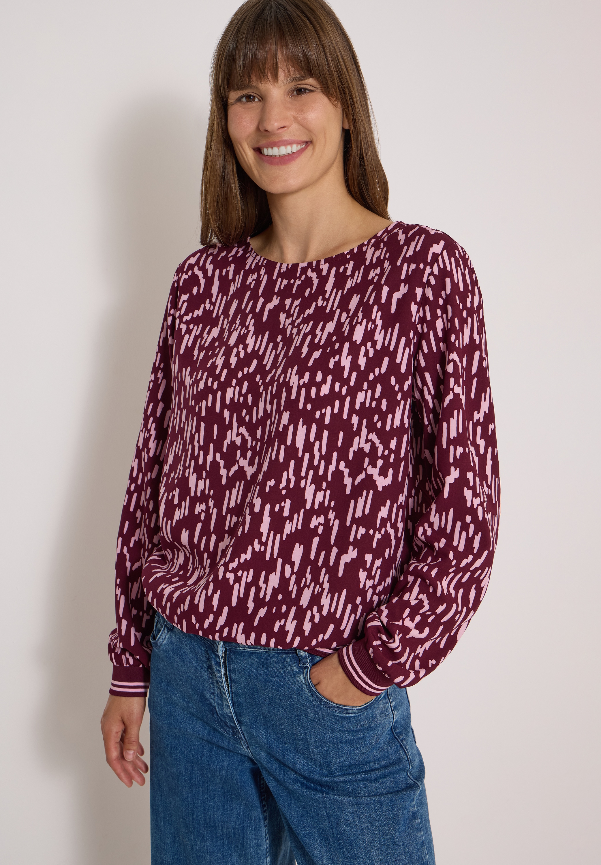 Image of Cecil Shirtbluse mit Rundhals und Allover-Print
