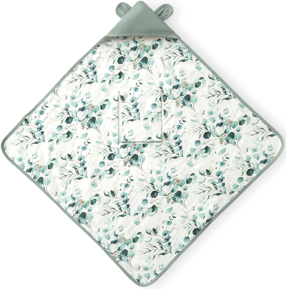 Hauck Babydecke »Baby Einschlagdecke, Snuggle N Dream leaves Mint/grün« Baby Einschlagdecke mit Kapuze