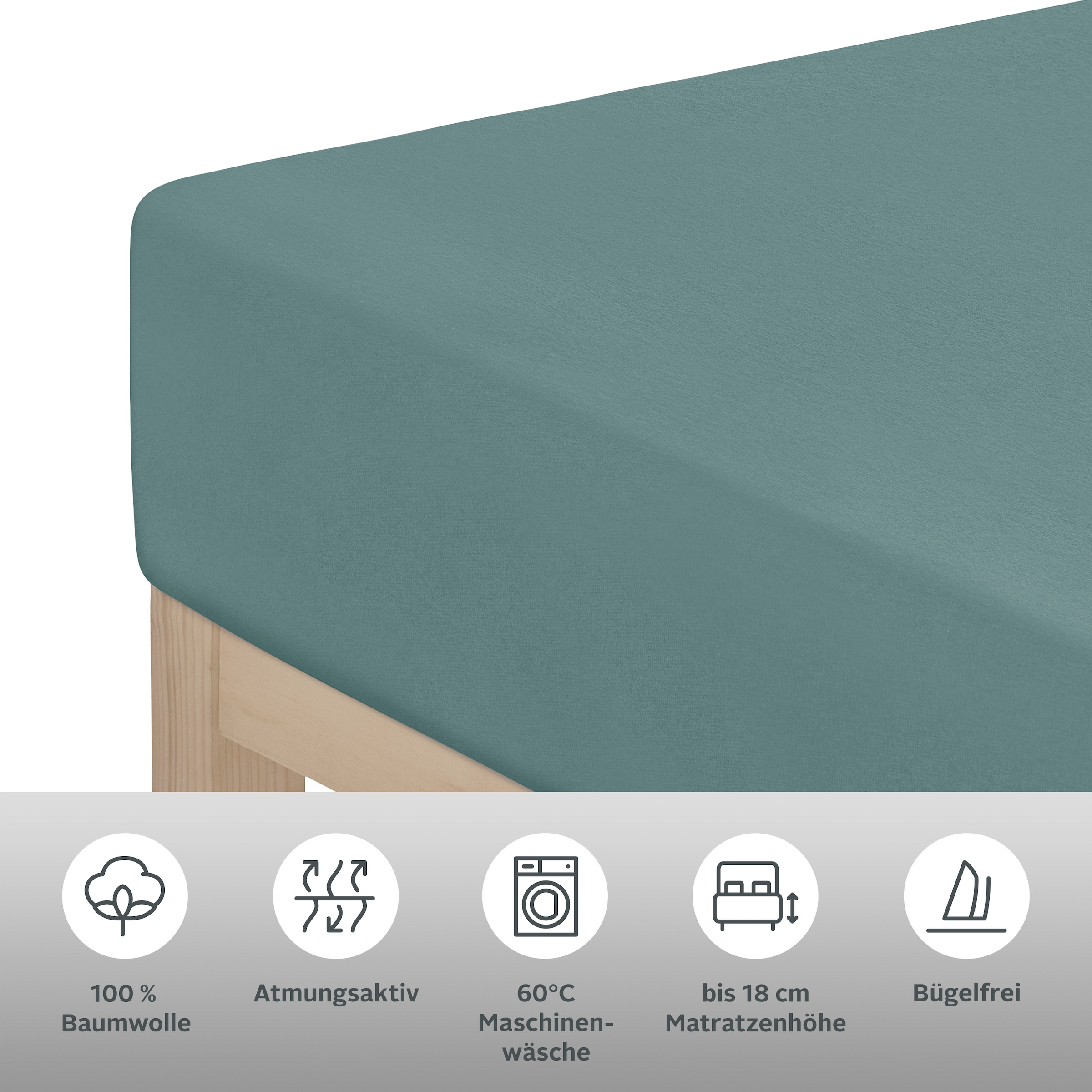 GOODproduct Draps de lit »PHYSALIS in BASIC und PREMIUM Qualität, 100% Baumwolle« für Matratzen bis 18 cm Höhe, Bettlaken, Spannbetttuch, pflegeleicht