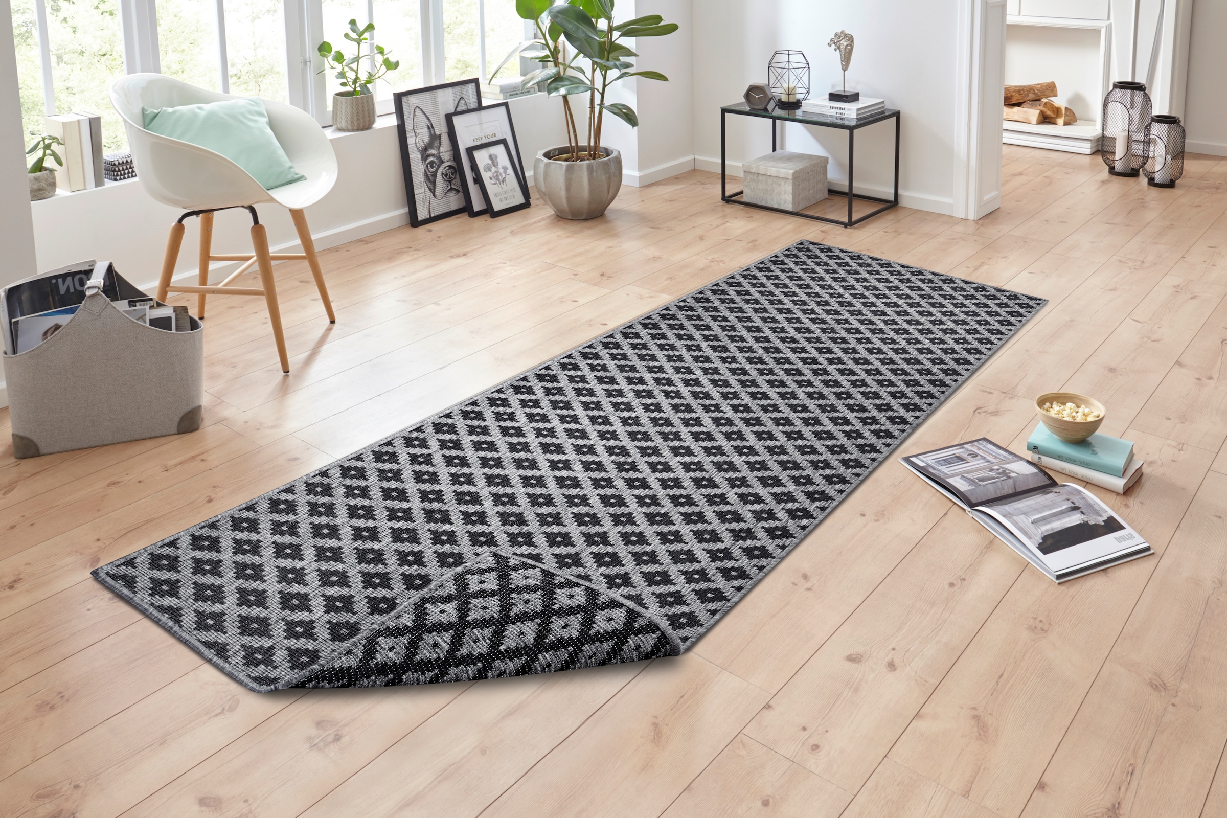 NORTHRUGS Teppich »Nizza Wendeteppich«, rechteckig, 5 mm Höhe, In-& Outdoor, Wetterfest, Balkon, Läufer, Wohnzimmer, Wasserfest