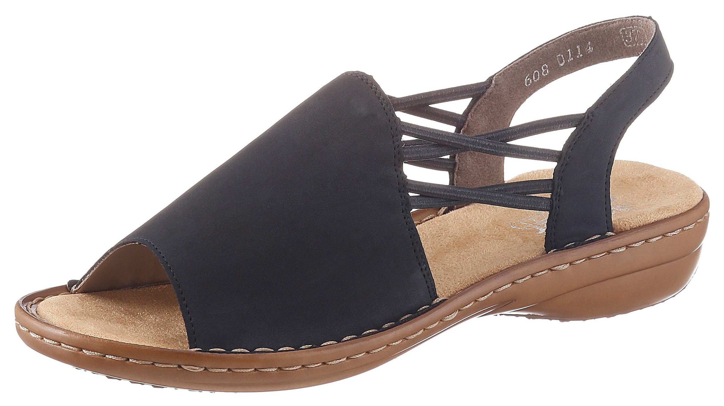 Image of Rieker Sandale Sommerschuh, Sandalette, Keilabsatz, mit Gummizugbändern