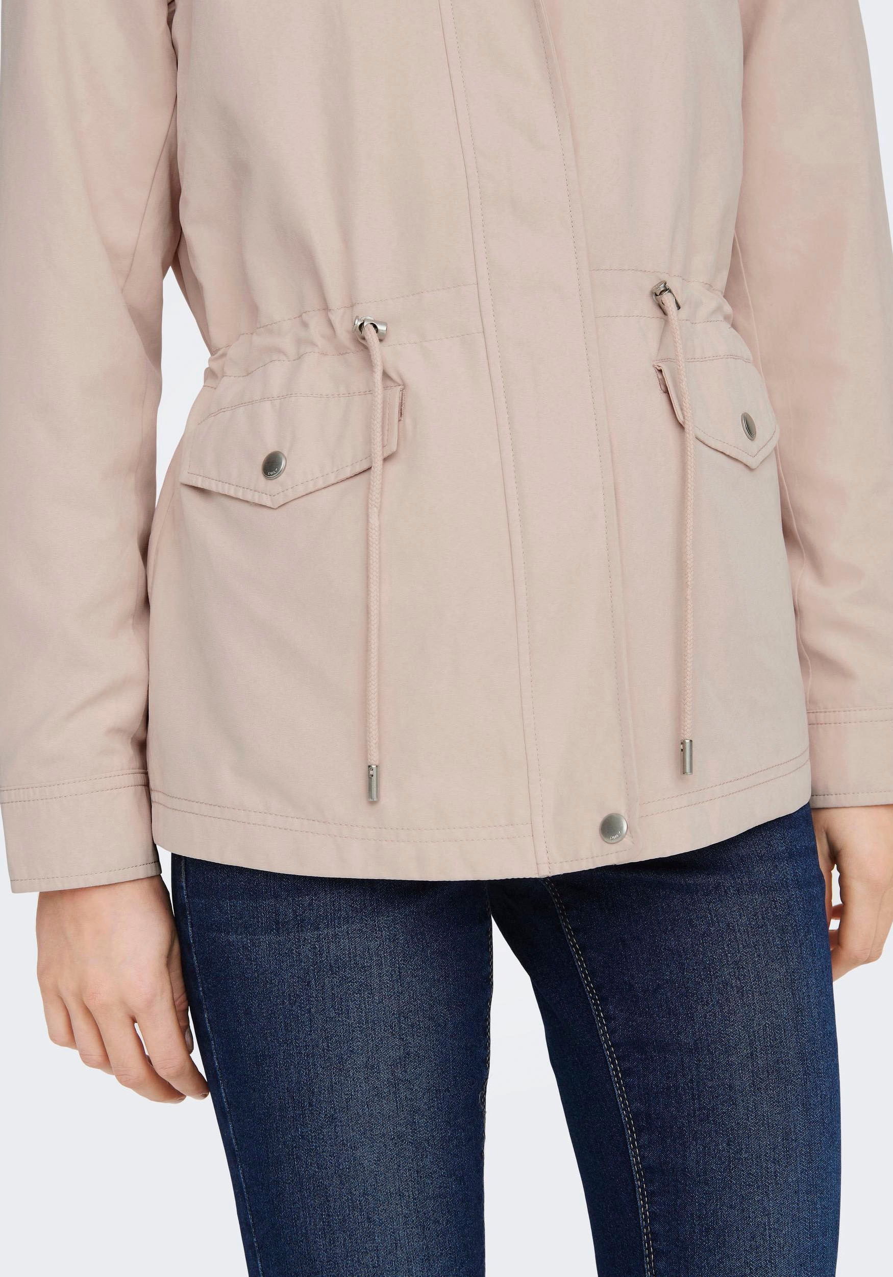 ONLY Parka »ONLNEWSTARLINE SPRING JACKET CC OTW« mit Kapuze mit durchgehendem und verdecktem Reissverschluss