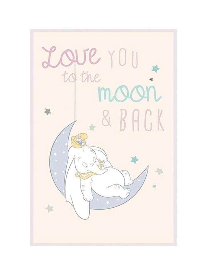 Image of Komar Bild "Dumbo Moon" Disney 1 Stk. tlg. Wandbild zur Dekoration im Kinderzimmer - ohne Rahmen
