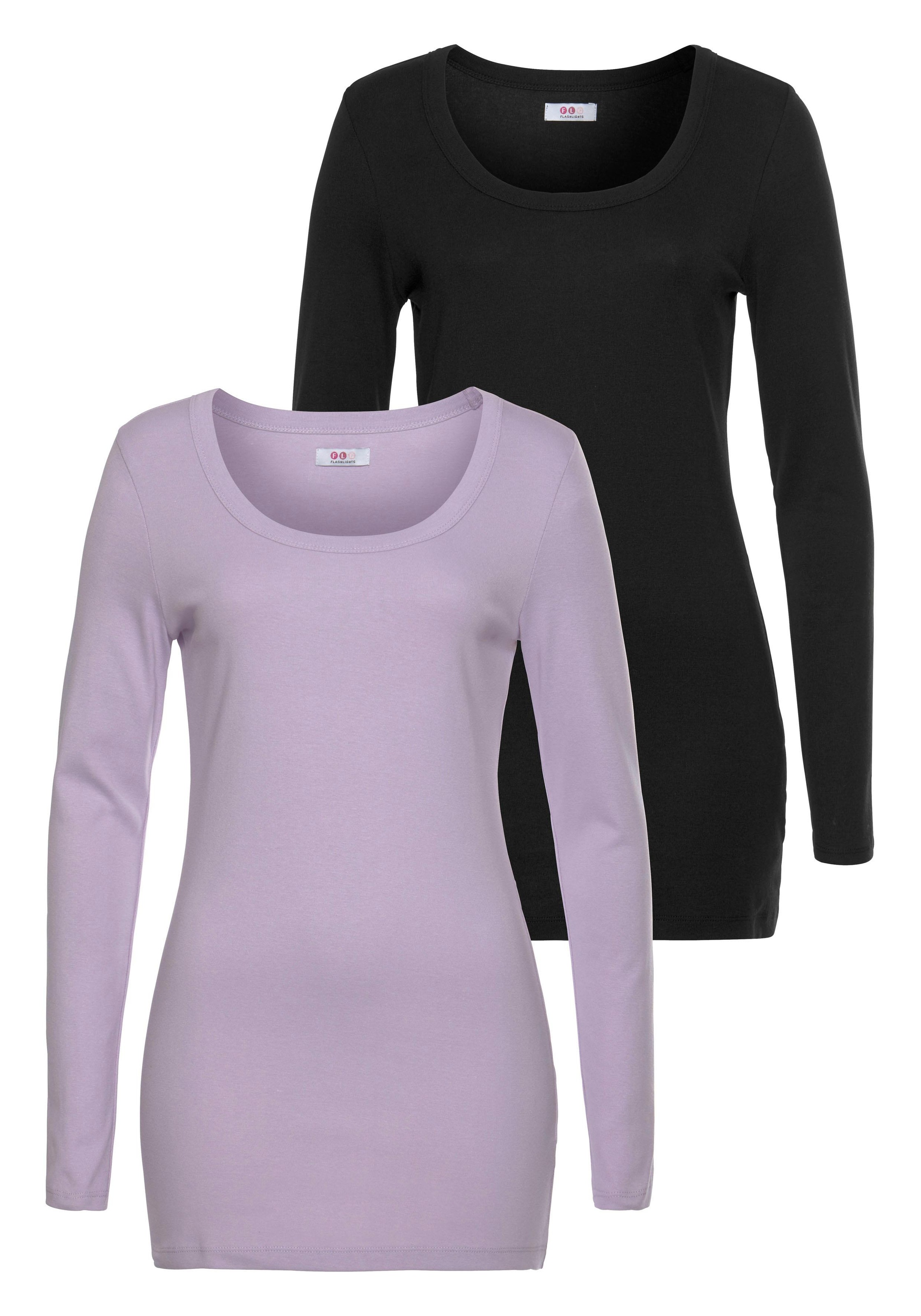 Image of Flashlights Langarmshirt, (Packung, 2 tlg.), in Longform bei Ackermann Versand Schweiz