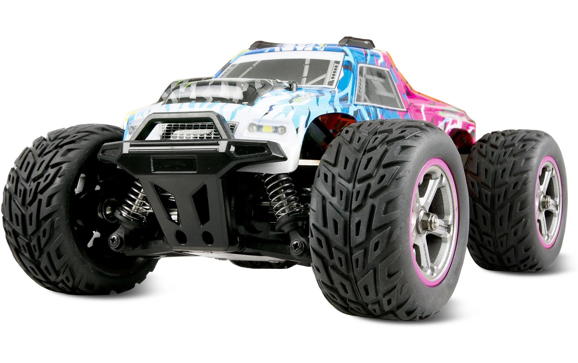 Amewi MAX20 blau-pink bleu, rose brushed 1:20 Véhicule RC débutant électrique Monstertruck 4 roues motrices (4WD) prêt à