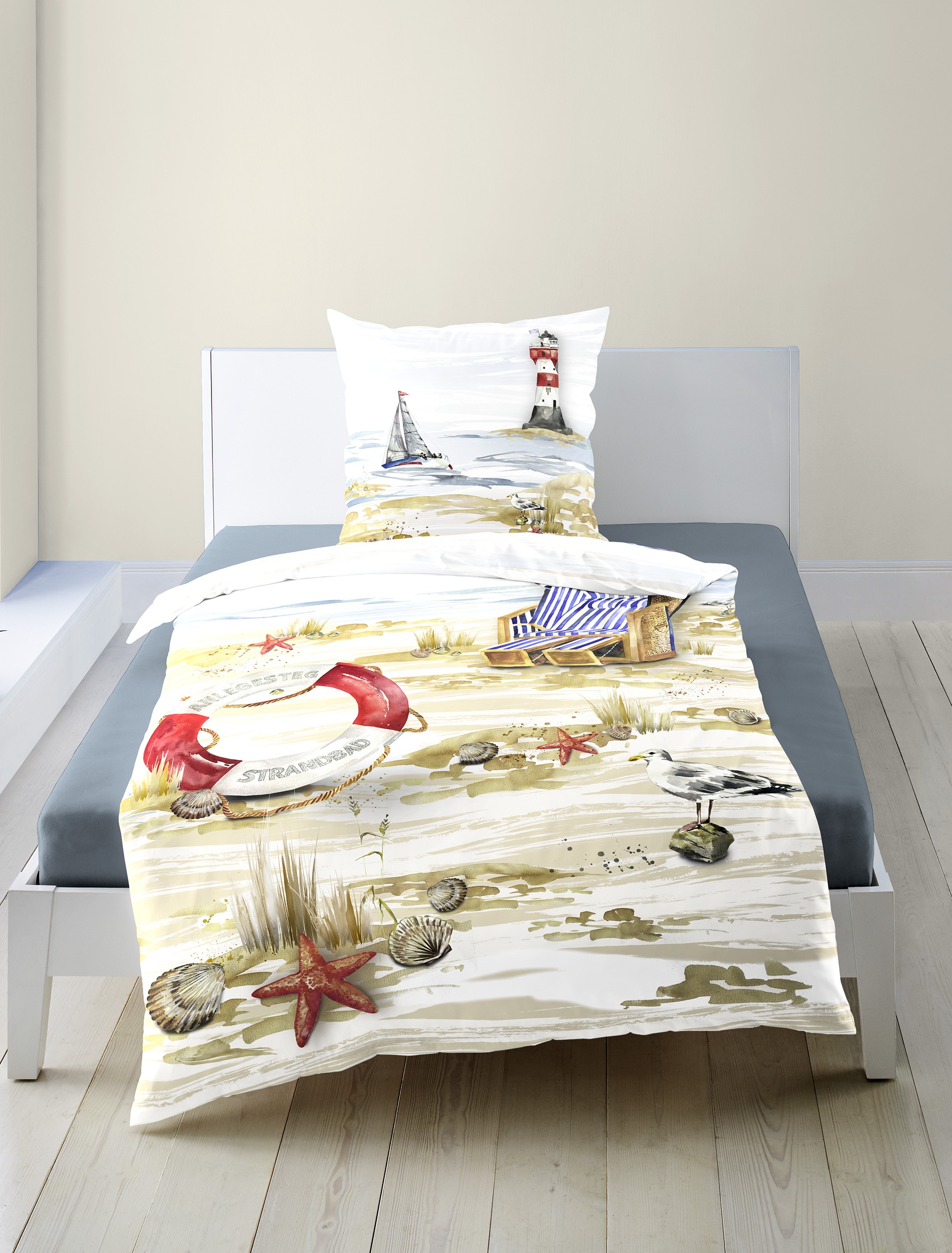 BIERBAUM Linge de lit »Bettwäsche 5330« 2 Mako-Satin, 100  % Baumwolle, pflegeleicht, seidig glänzend