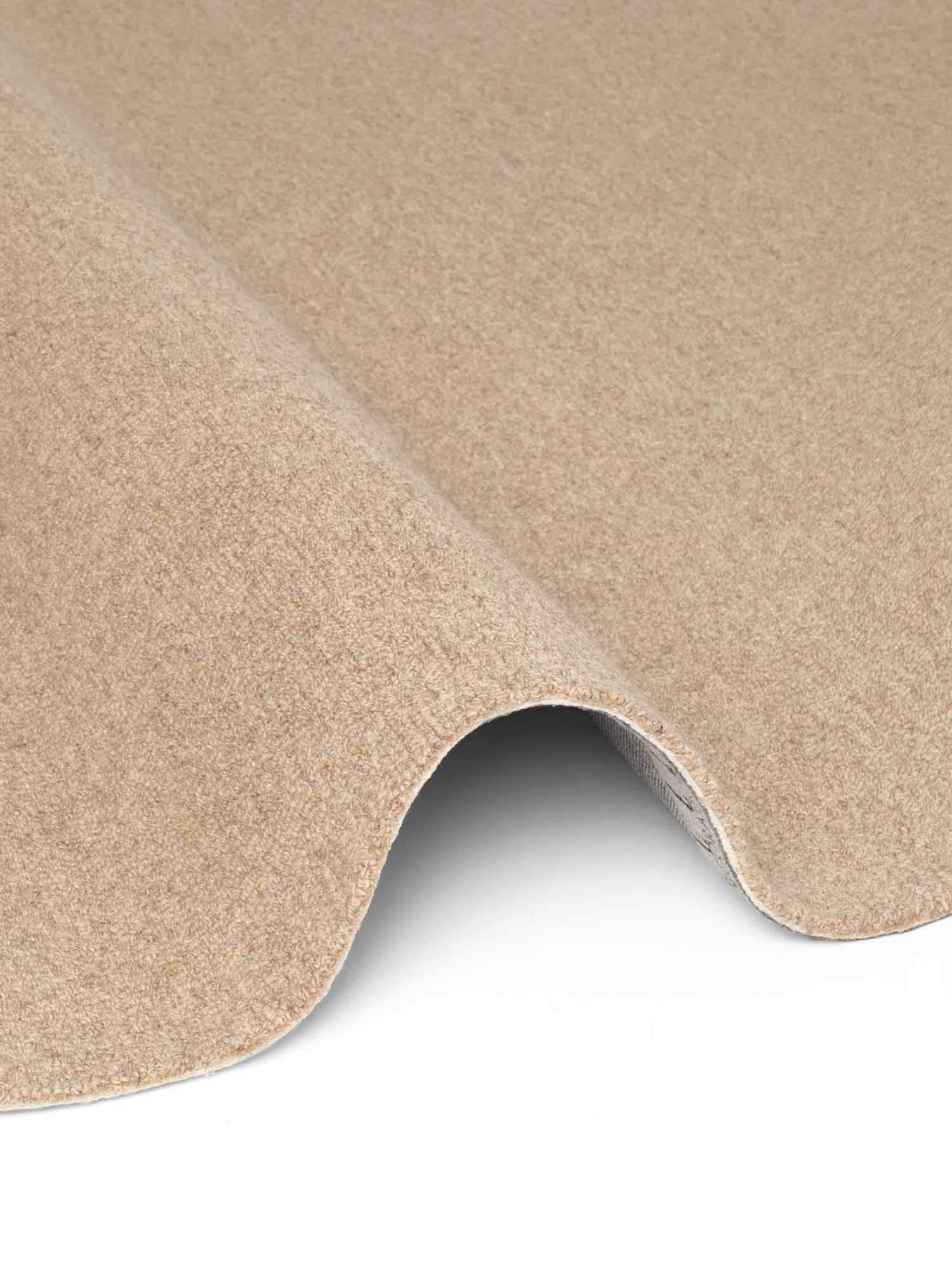 ELLE DECORATION Wollteppich »Knots« rund 13 mm Höhe Handtuft, Wolle, Rund, Feines Bouclé, Wohnzimmer, Schlafzimmer, Natur