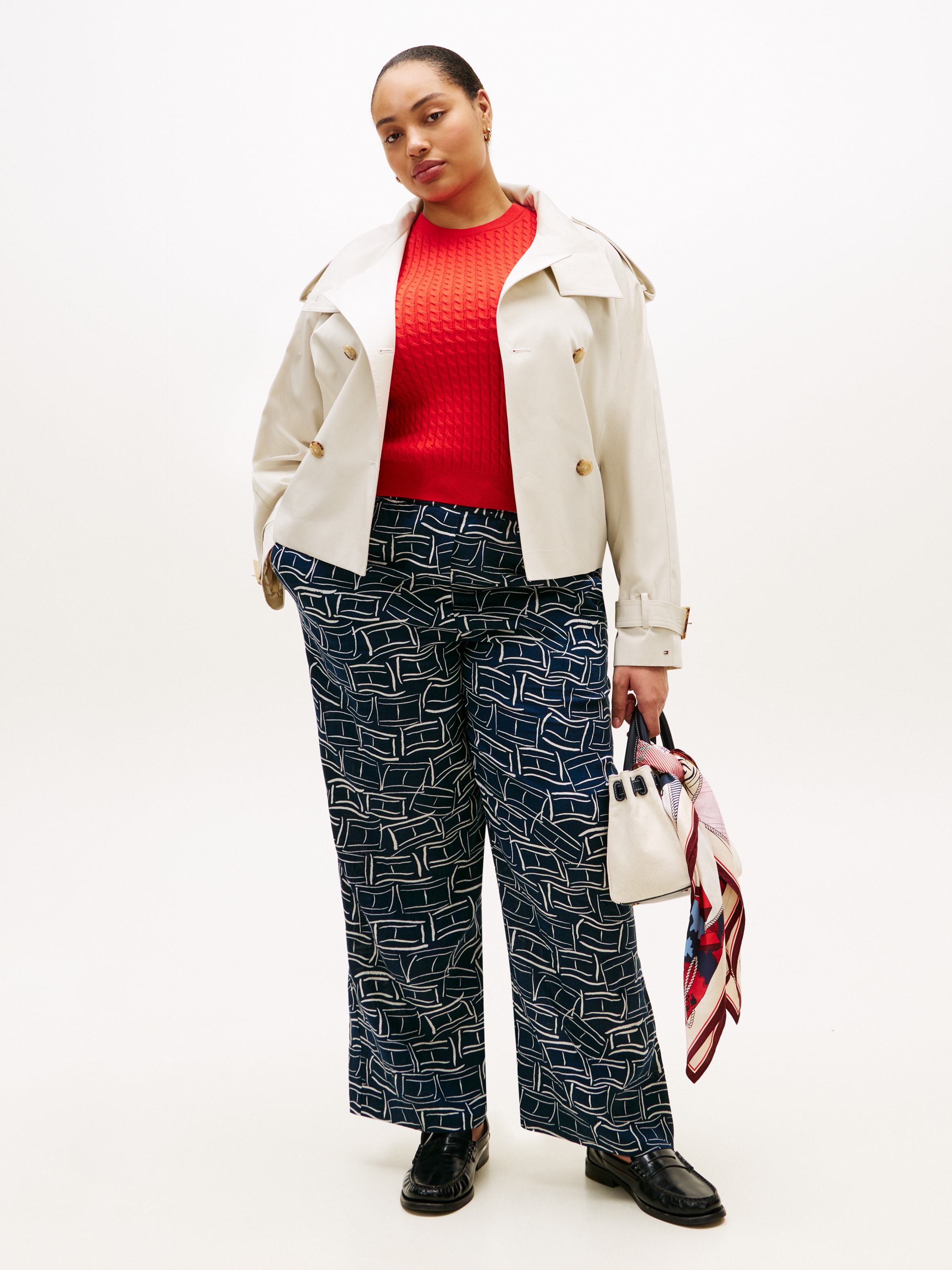 Tommy Hilfiger Curve Pantalon en tissu »CRV ESS LINEN PULL ON PANTS«  in grossen Grössen