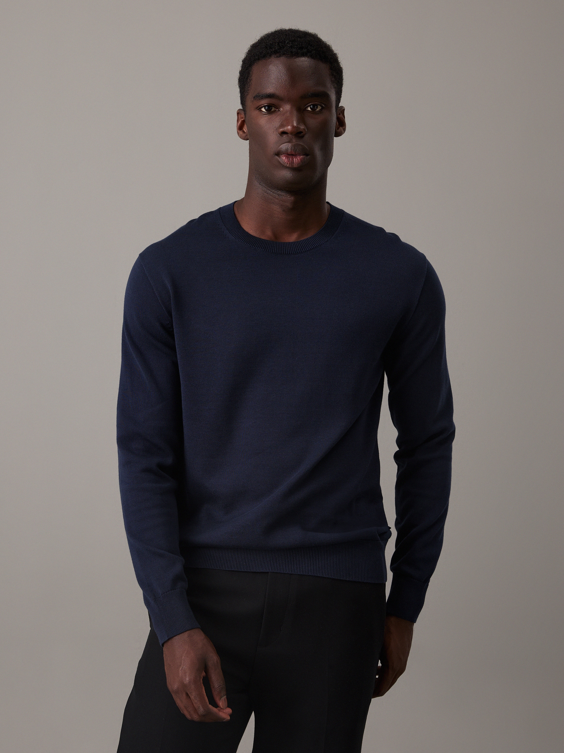 Calvin Klein Strickpullover »LS SUPIMA COTTON CREW 14GG«, Mit Rundhalsausschnitt