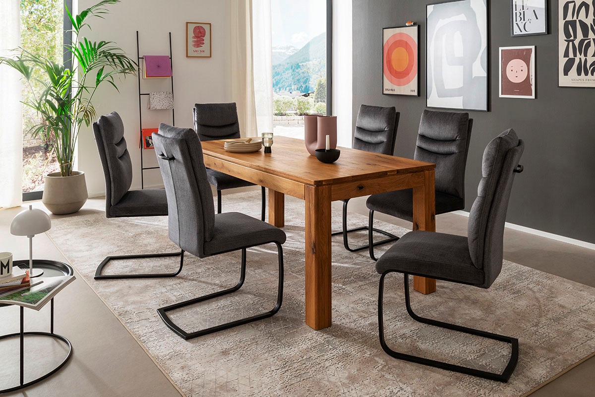 MCA furniture Esstisch »ETNA 4-Fuss Tisch« Einzelstück,  Massivholz,durchgehende Lamelle,Stollenfuss 10x10cm,Tischplatte 2,5cm