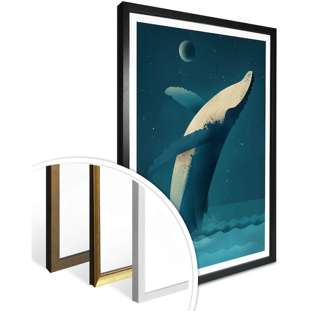 Wall-Art Poster »Humpback Whale«, Schriftzug, (1 St.), Poster, Wandbild,  Bild, Wandposter bequem kaufen