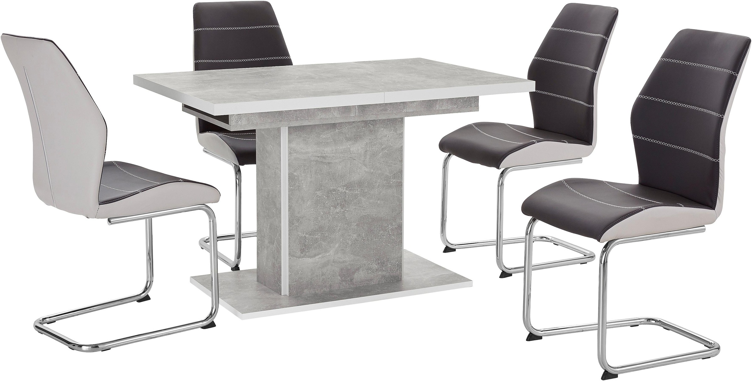 Image of HELA Essgruppe »Alice G«, (Set, 5 tlg.), bestehend aus 4 Ornella Stühlen ohne Armlehne und dem Alice Esstisch mit Auszugsfunktion bei Ackermann Versand Schweiz