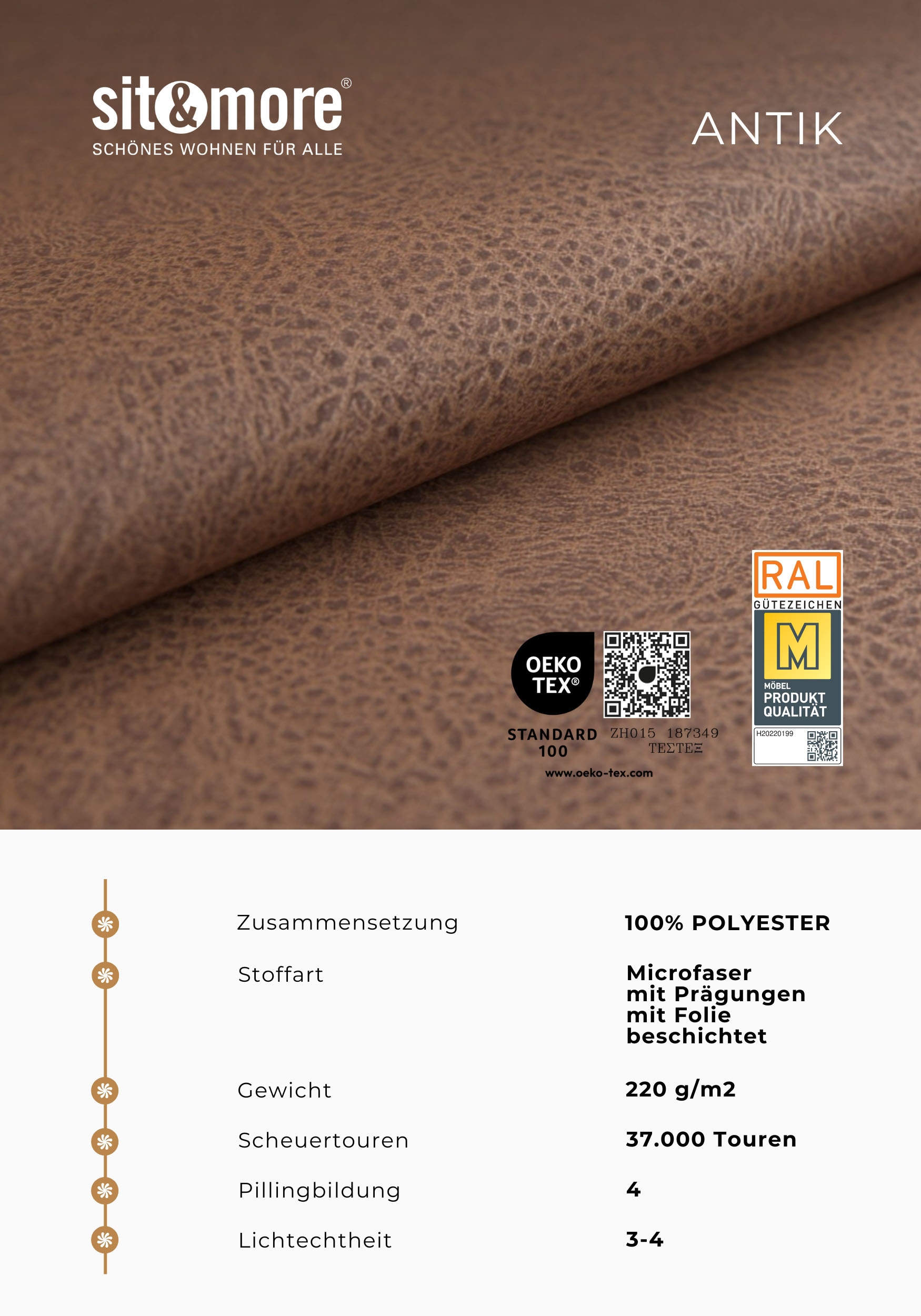 sit&more 3-Sitzer »Savona« mit Federkern