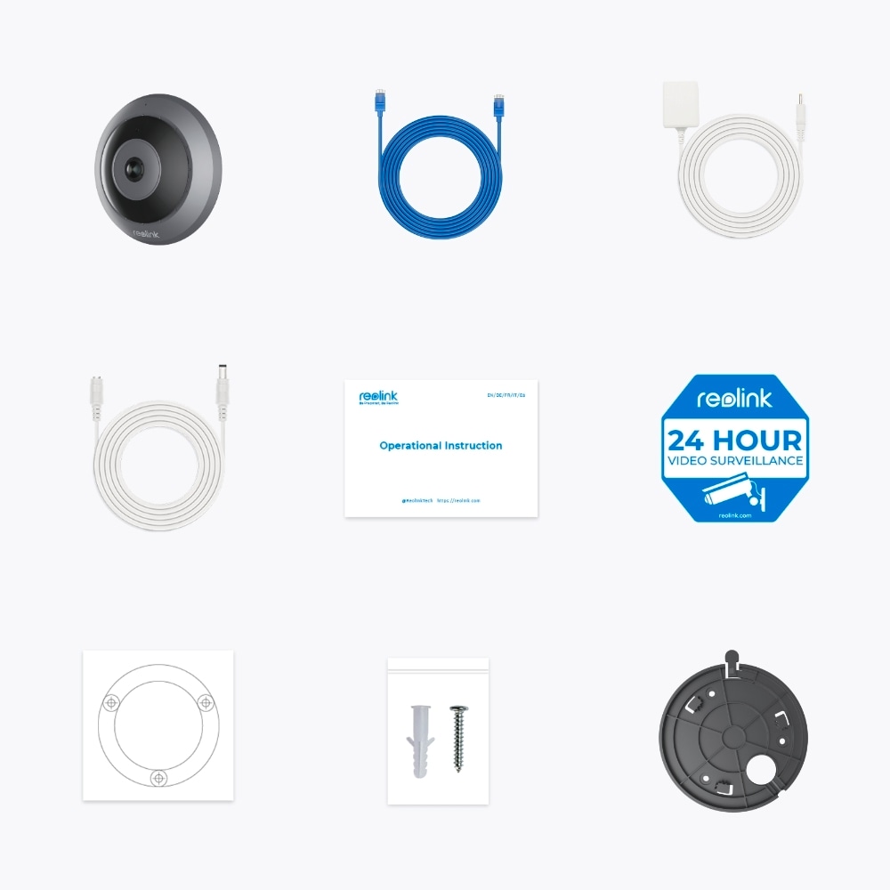 Reolink Überwachungskamera »Fisheye Serie W520 - 6MP Wi-Fi 360° Panorama Überwachungskamera Innen«, Aussenbereich, Personenerkennung, Zwei-Wege-Audio, Mehrere Anzeigemodi, Nachtsicht
