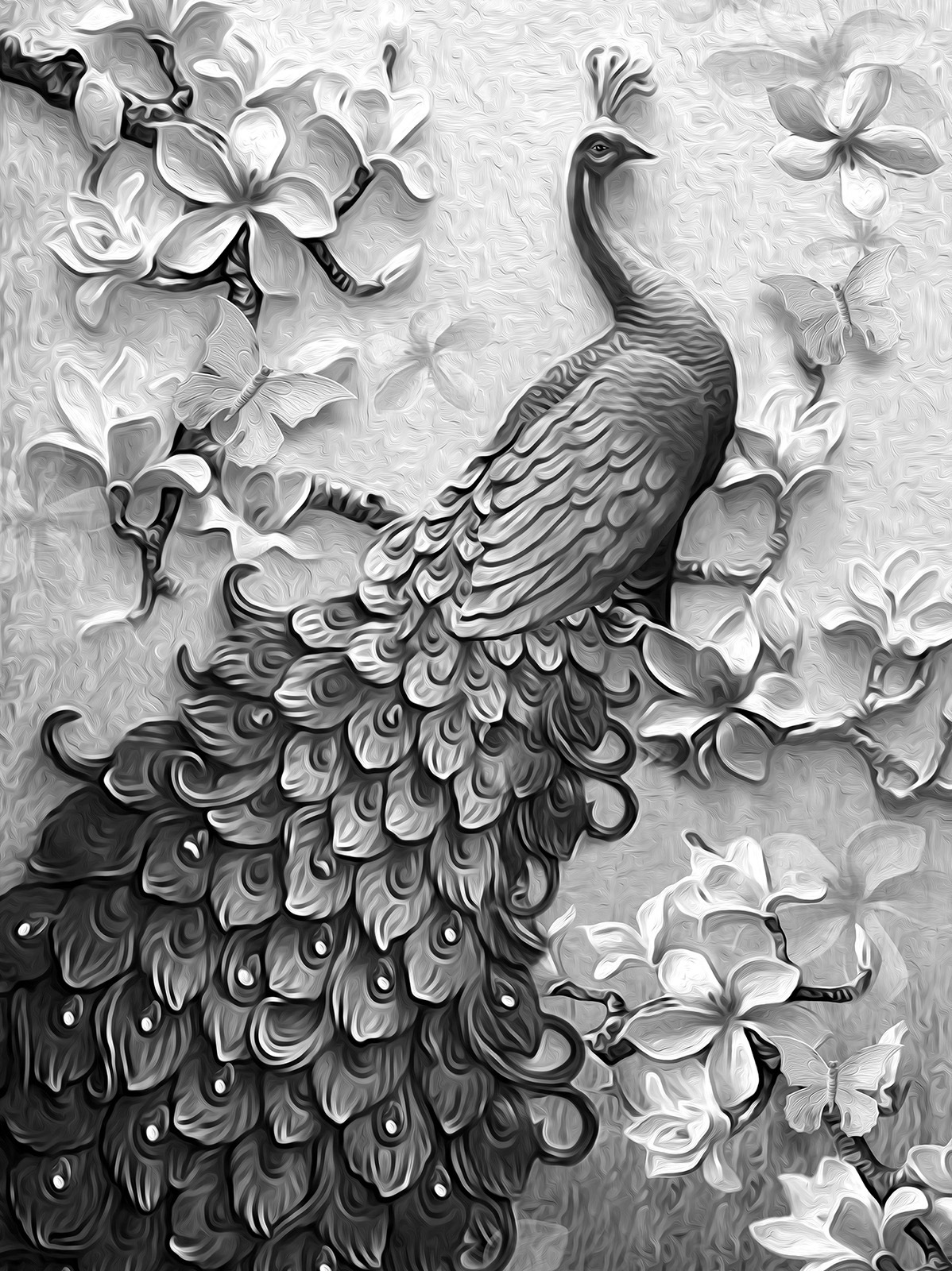 Image of Consalnet Papiertapete »Pfau in Grau« bei Ackermann Versand Schweiz