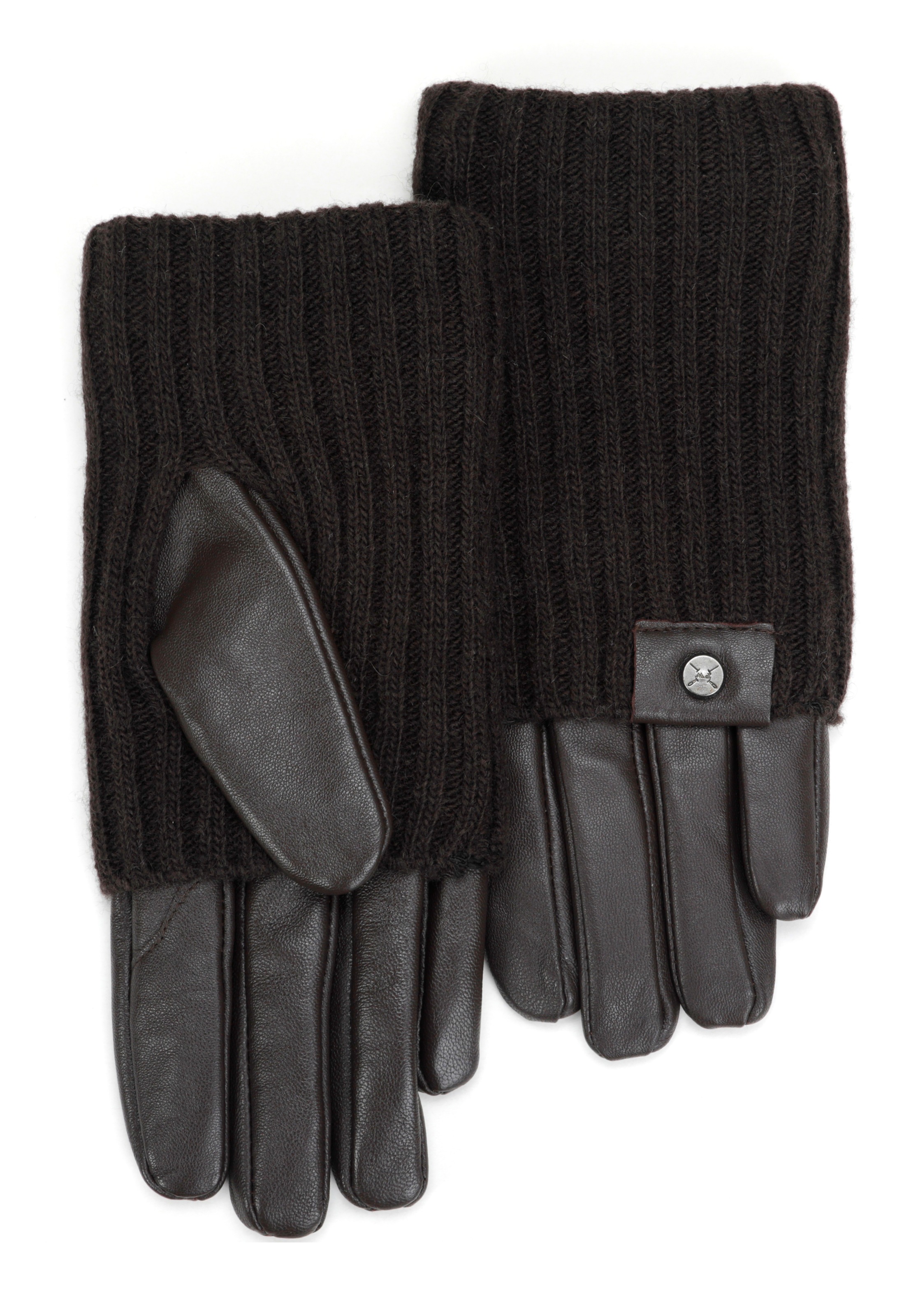 PEARLWOOD Lederhandschuhe »ROMY«, (1 Paar), Fleecefutter, als Lang-oder Kurzhandschuh zu tragen, Strickbündchen