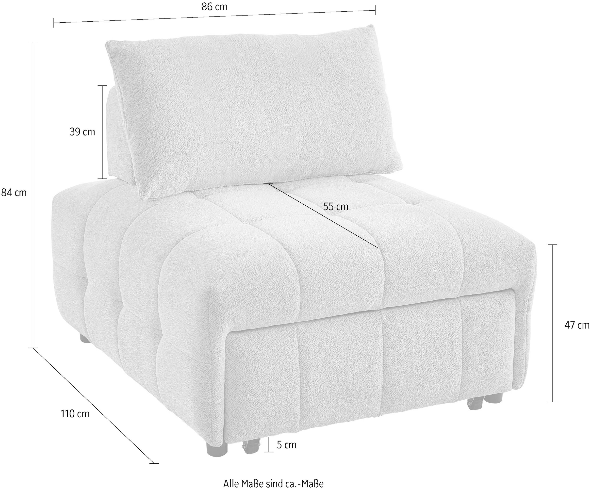 ATLANTIC home collection Sofa »Fabio«, Schlafsessel mit Sitztiefenverstellung