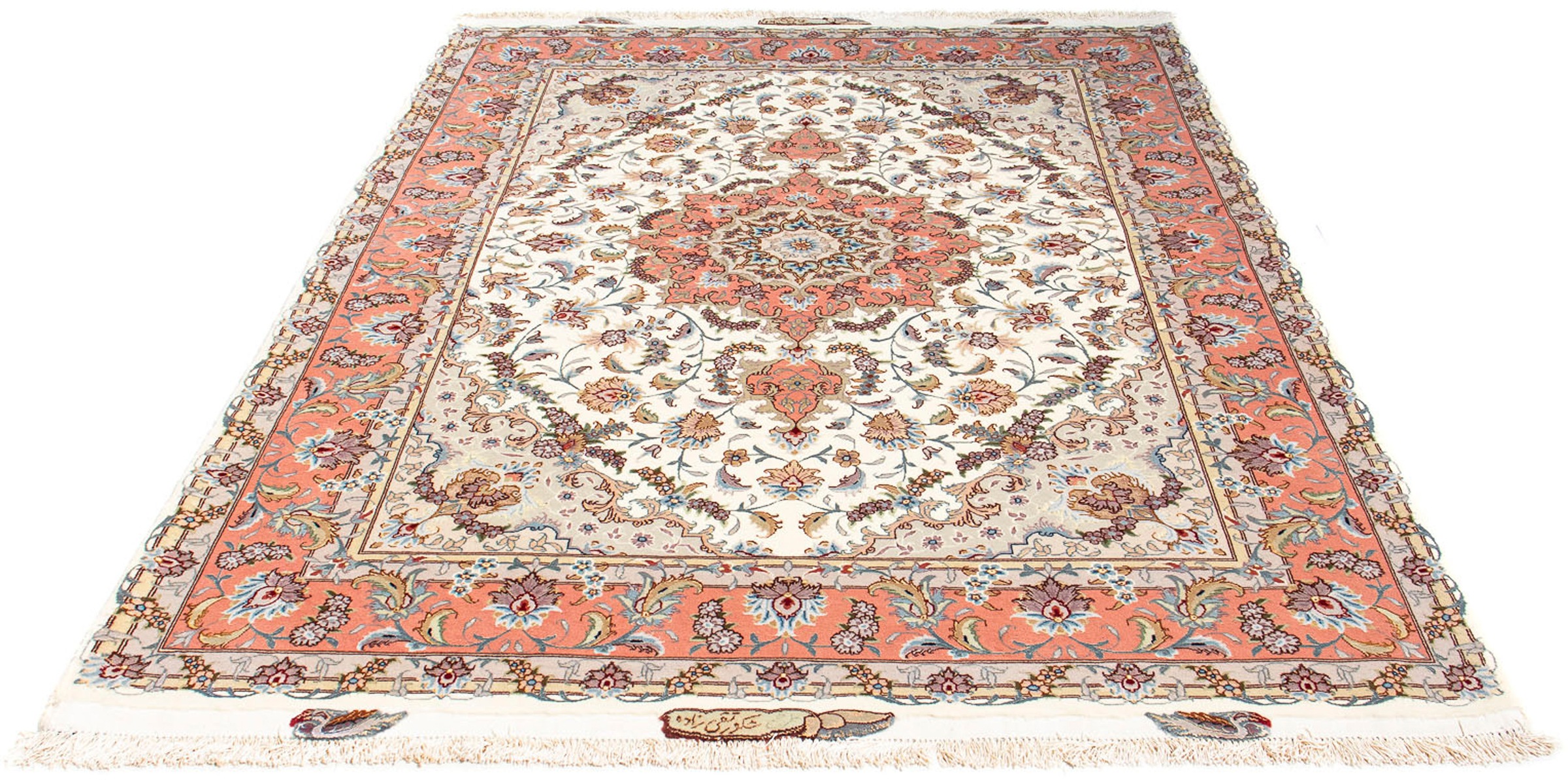 Image of morgenland Orientteppich »Täbriz - 200 x 153 cm - beige«, rechteckig, 10 mm Höhe, Wohnzimmer, Handgeknüpft, Einzelstück mit Zertifikat bei Ackermann Versand Schweiz
