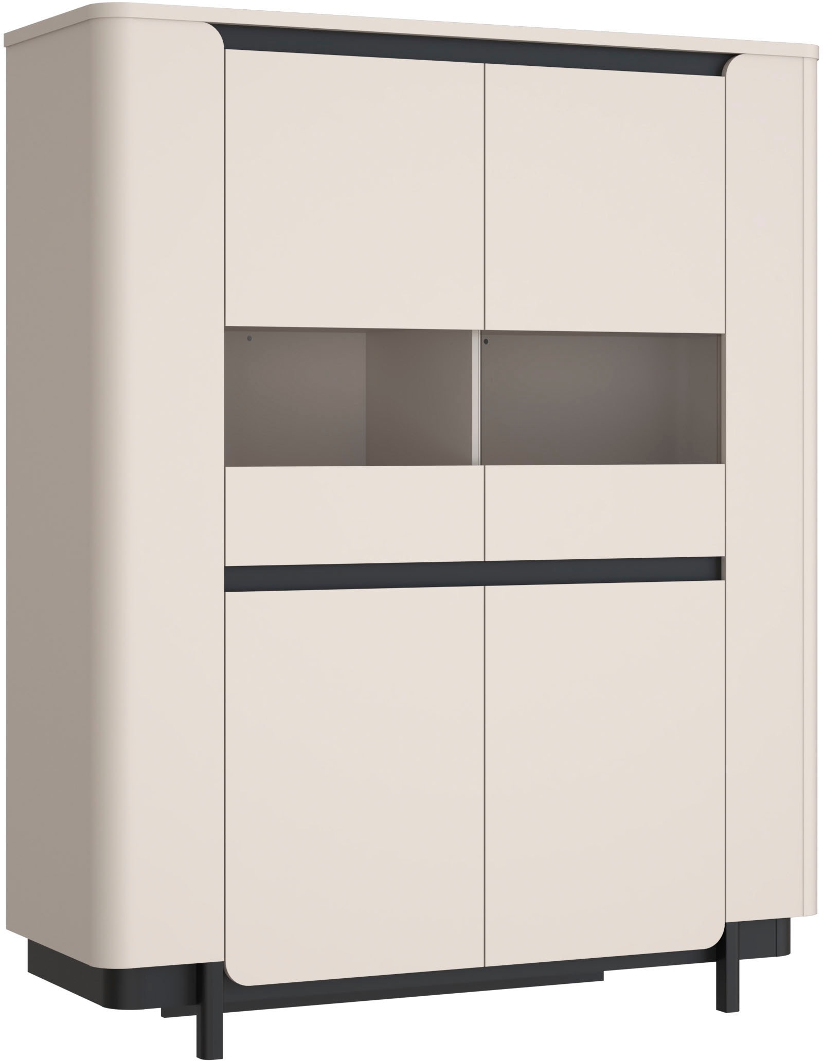 FORTE Vitrines »Vodol« highboard, portes lisses, bords arrondis