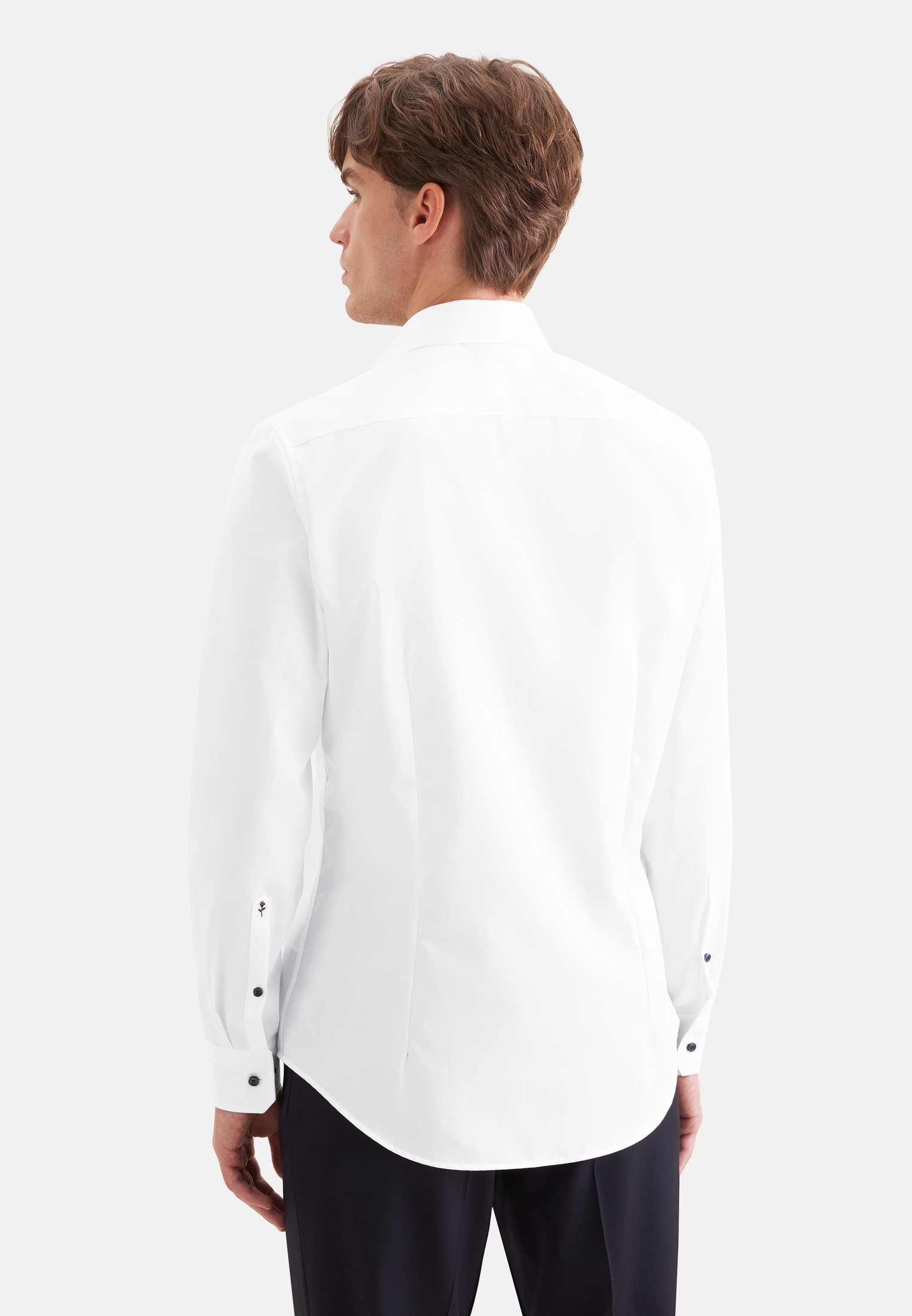 seidensticker Chemise d'affaires »Schwarze Rose« Col Kent uni 1/1 cintré