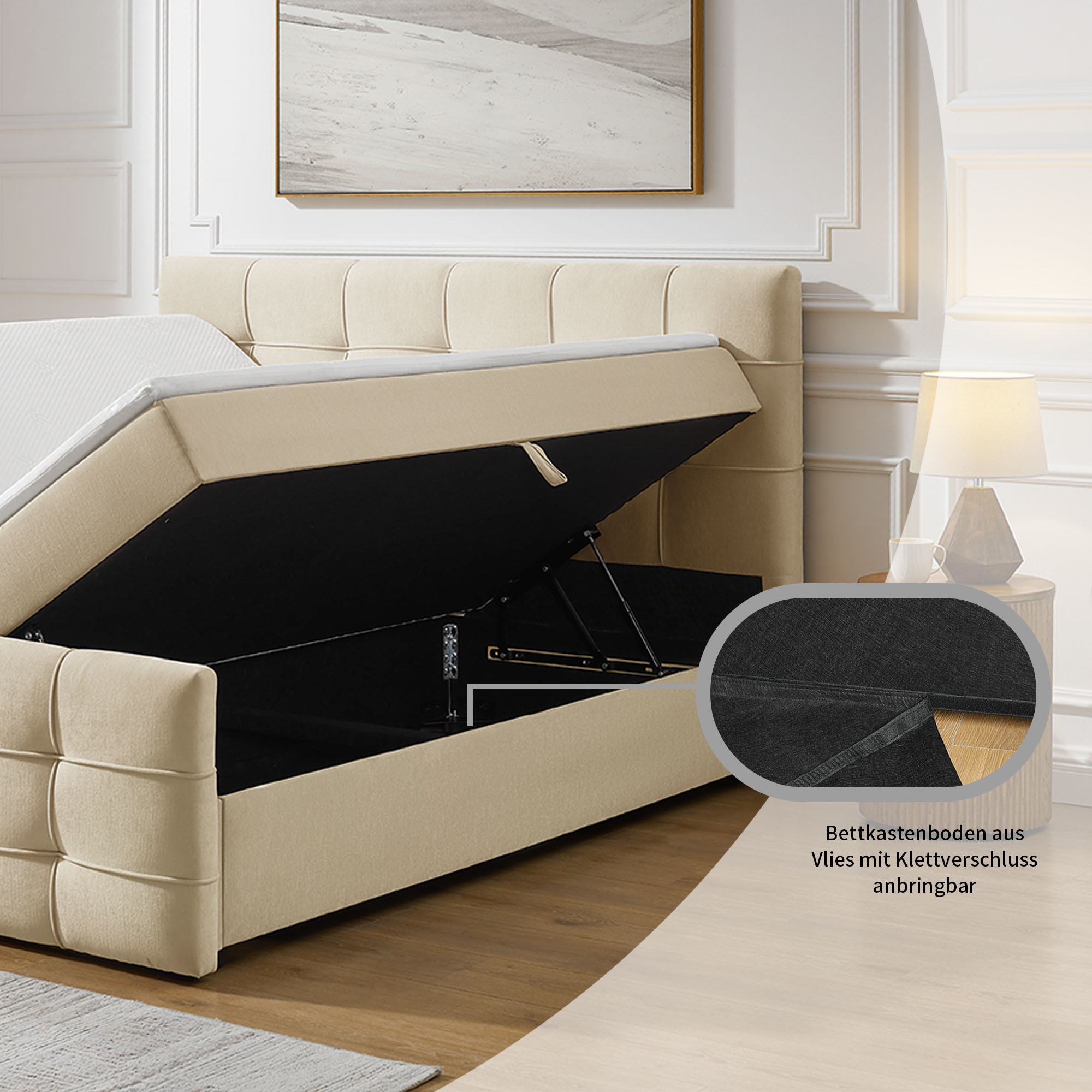 GOODproduct Boxbett »Lilienne inkl. Bettkasten und Topper, Liegefläche 180x200cm« erhältlich in der Grösse 180x200 cm